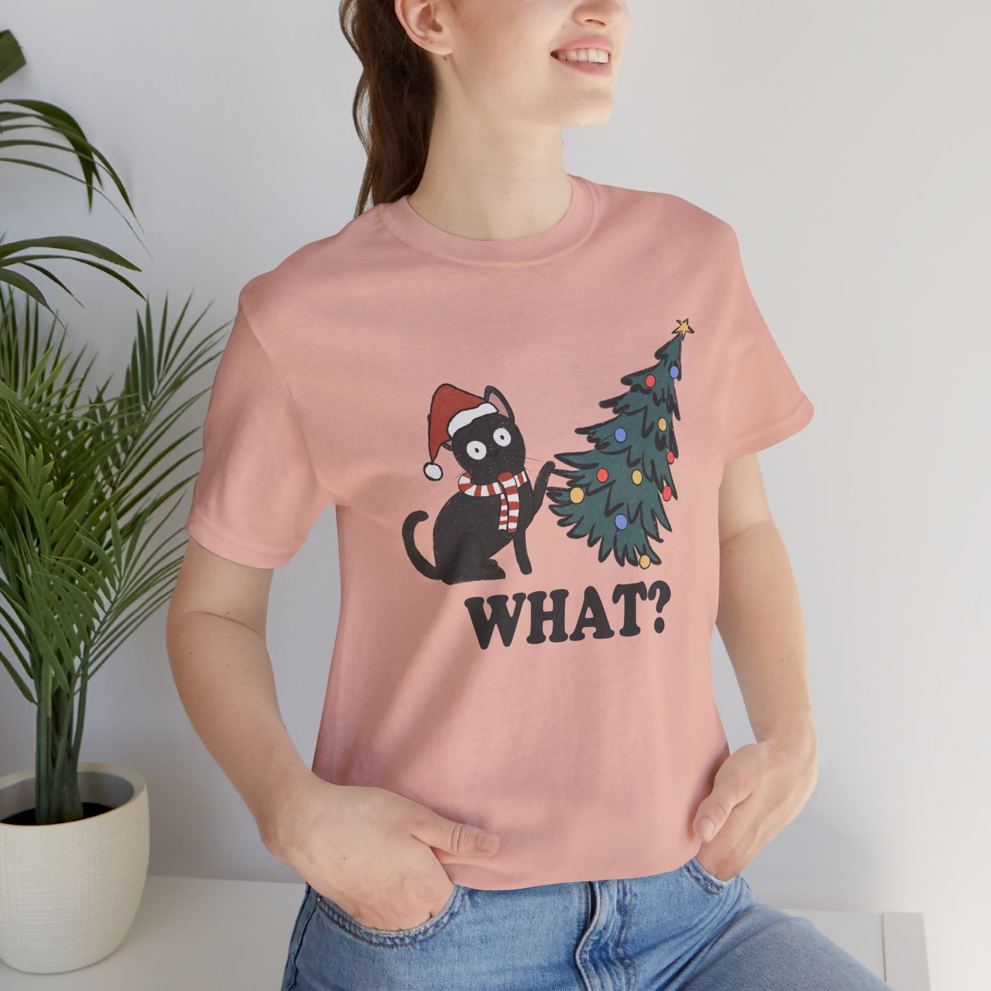 Christmas Tree & Cat Unisex Short Sleeve T-Shirt - furevermama