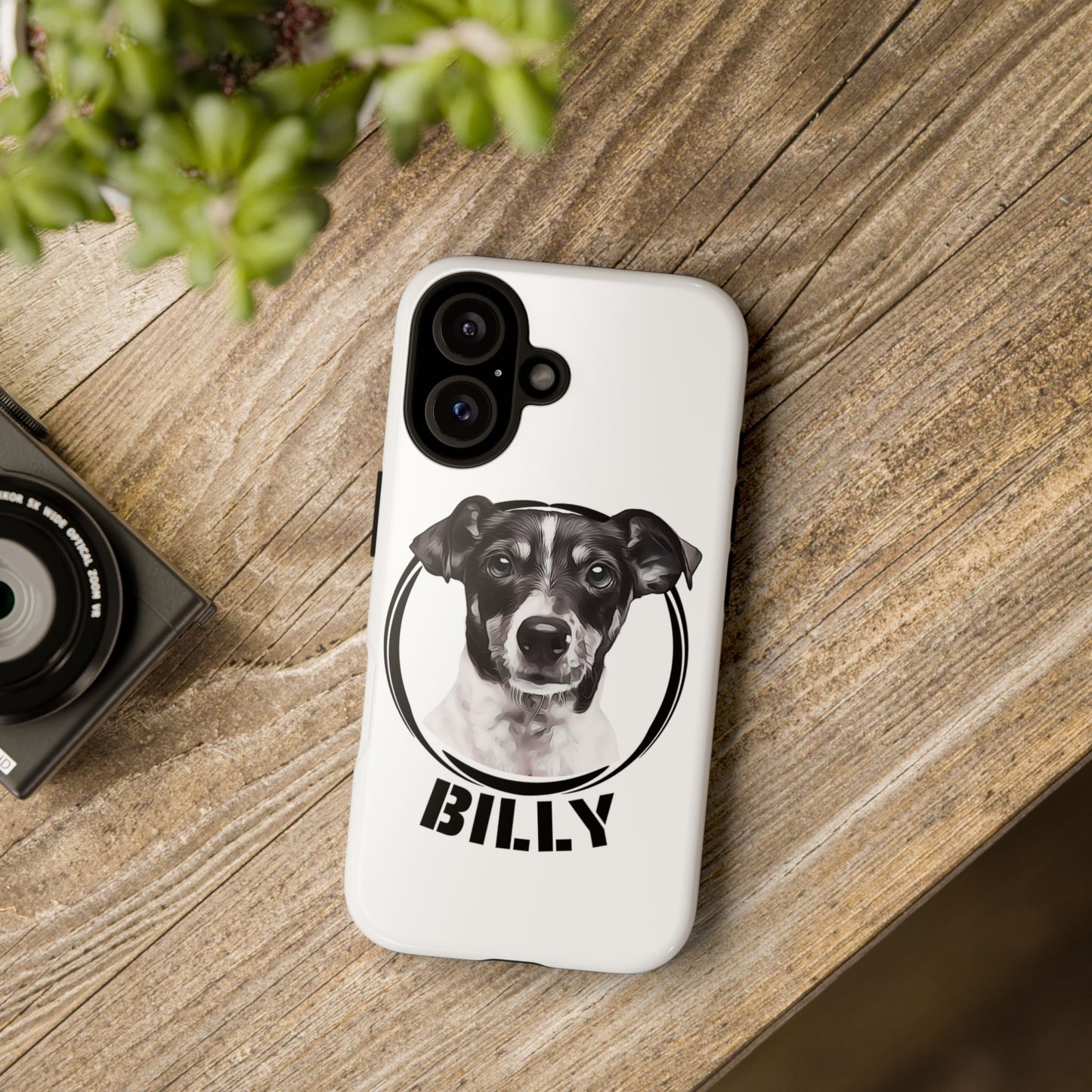 Custom Pet Portrait Phone Case, Black and White - furevermama