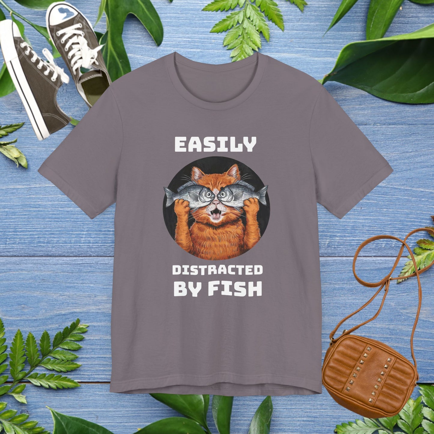 Easily Distracted by Fish, Cat T-Shirt - furevermama
