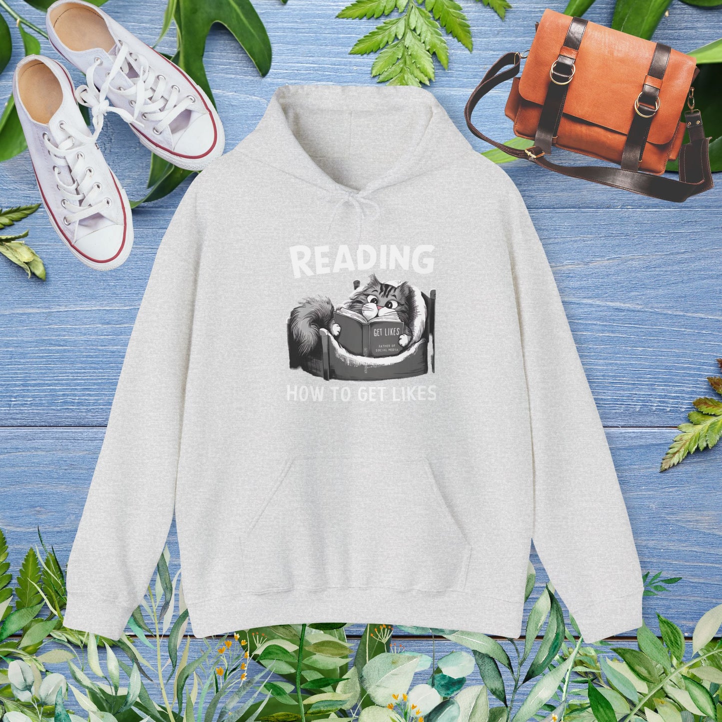 Cat Reading : How to Get Likes Hoodie - furevermama