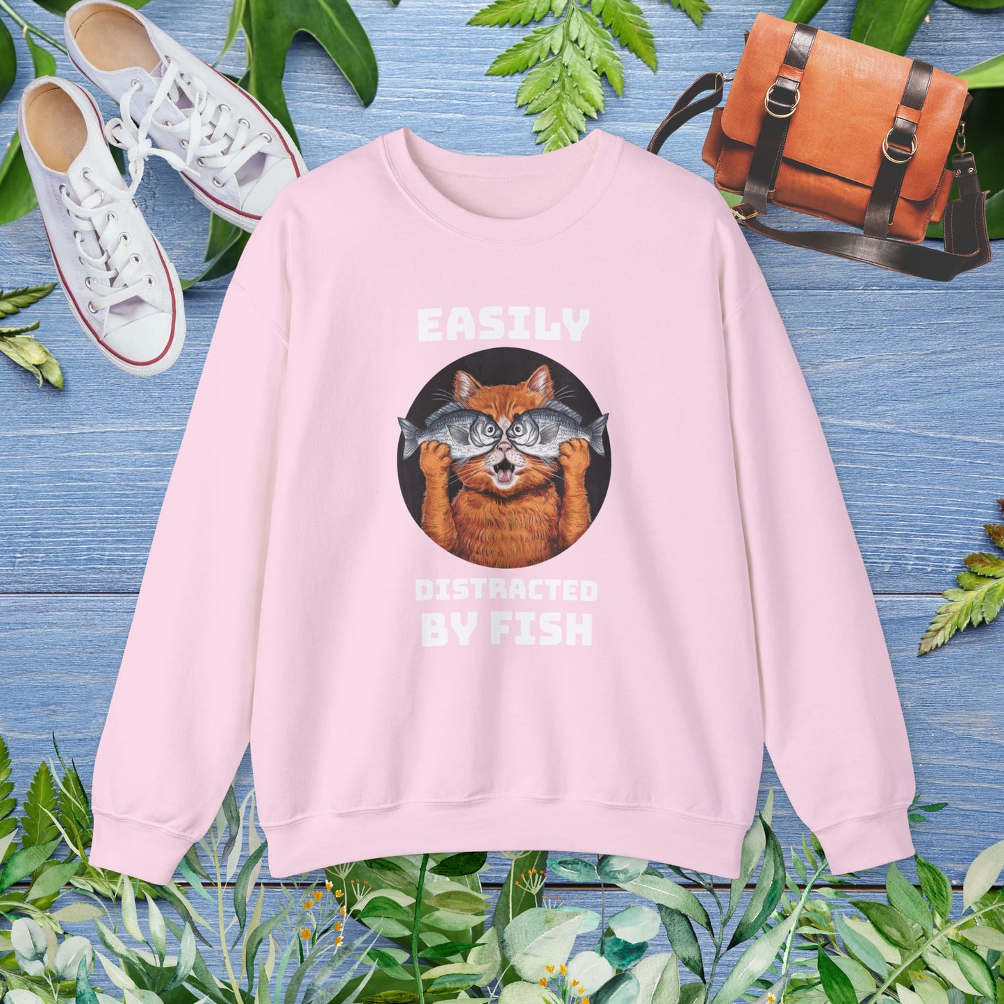 Easily Distracted by Fish, Cat Sweatshirt - furevermama