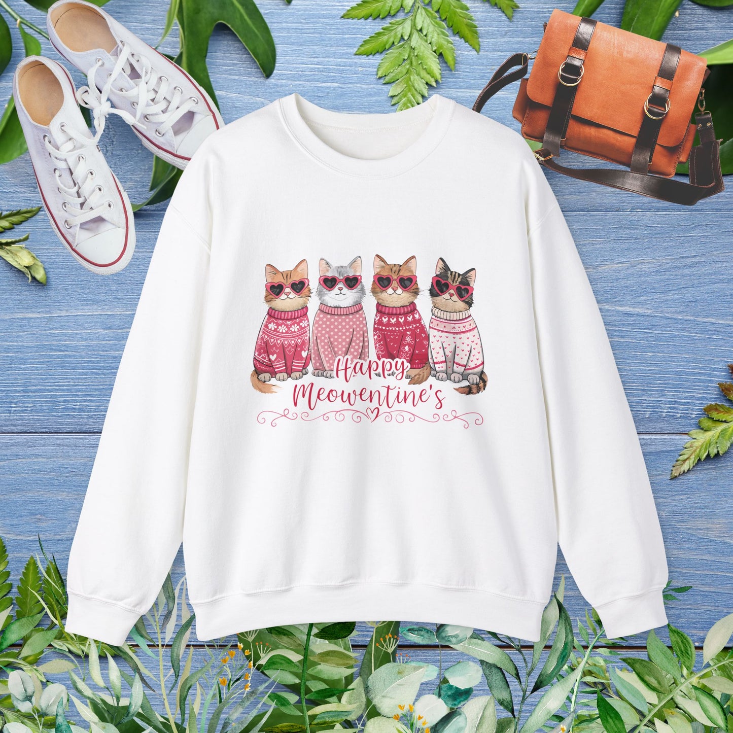 Happy Meowentine's Crewneck Sweatshirt - furevermama
