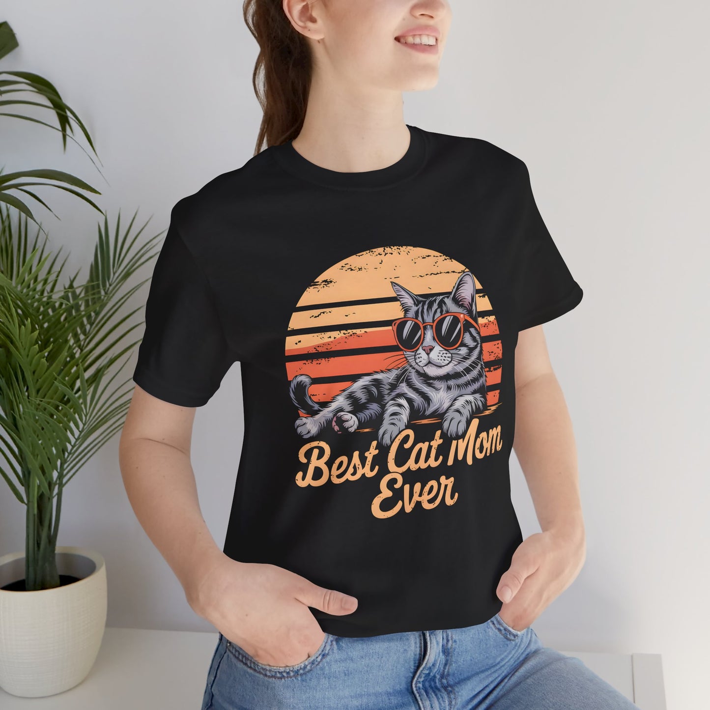 Best Cat Mom Ever Unisex Jersey Tee - Cute Cat Graphic T-Shirt