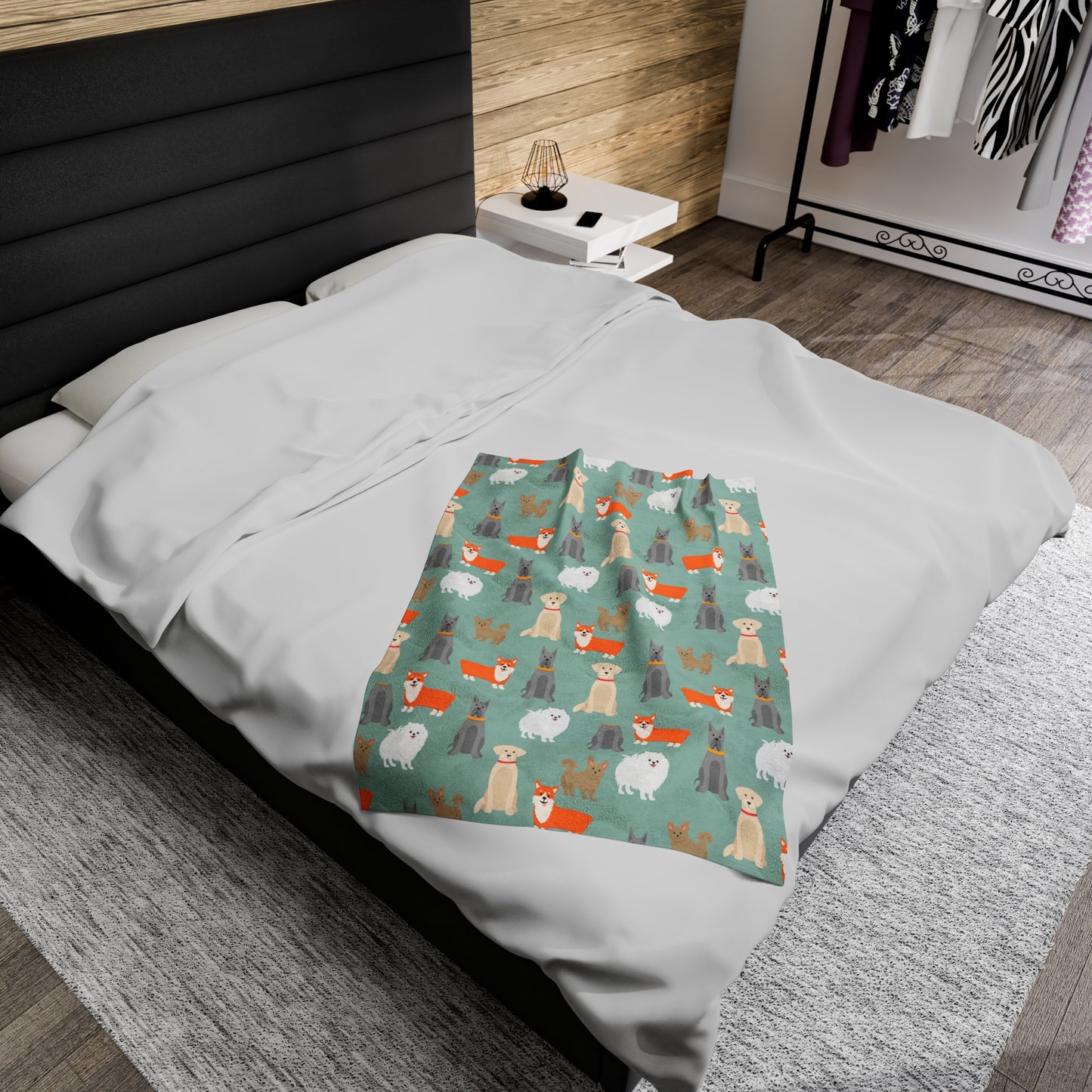 Dog Pattern Velveteen Plush Blanket - furevermama