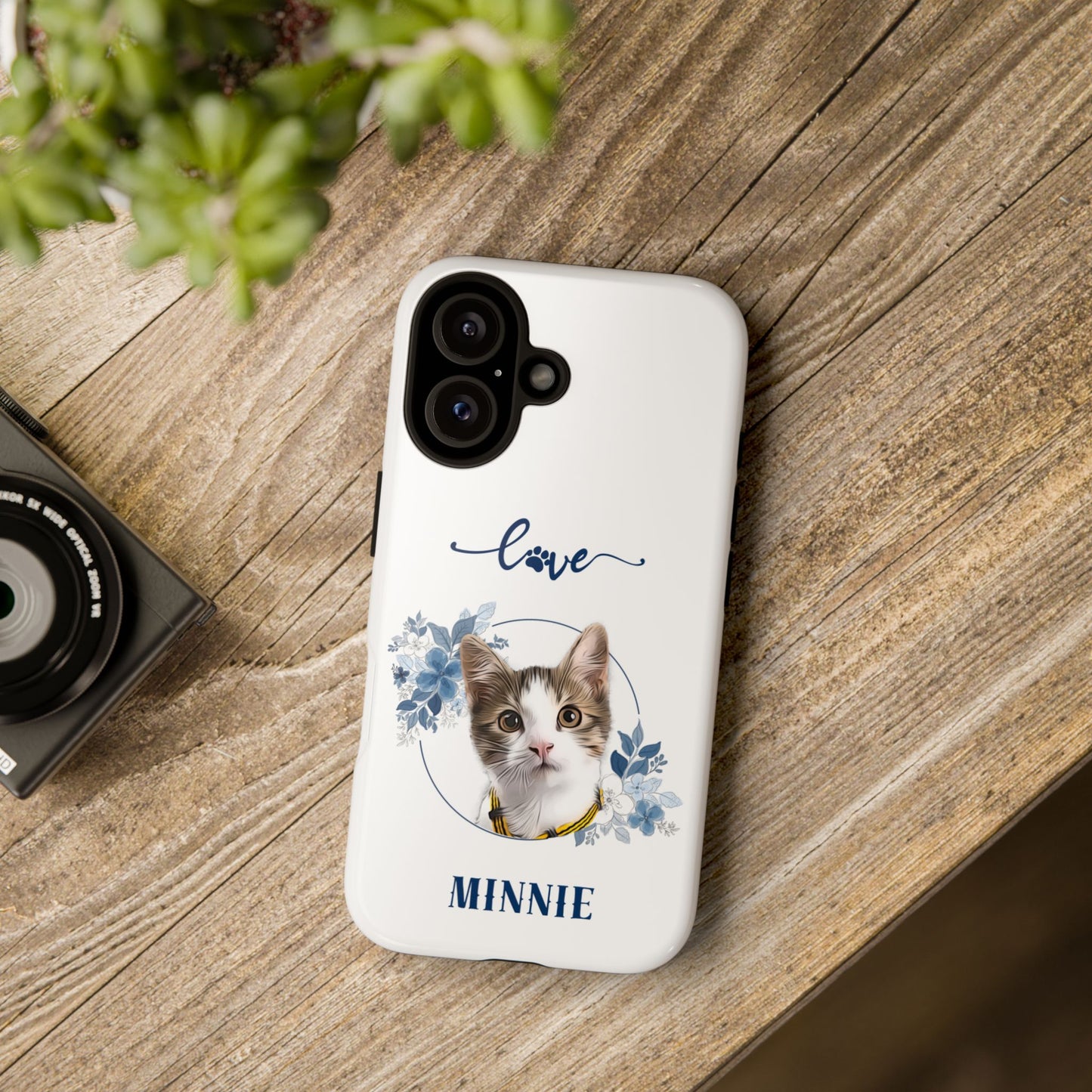 Custom Pet Portrait In Flower Circle Phone Case - furevermama