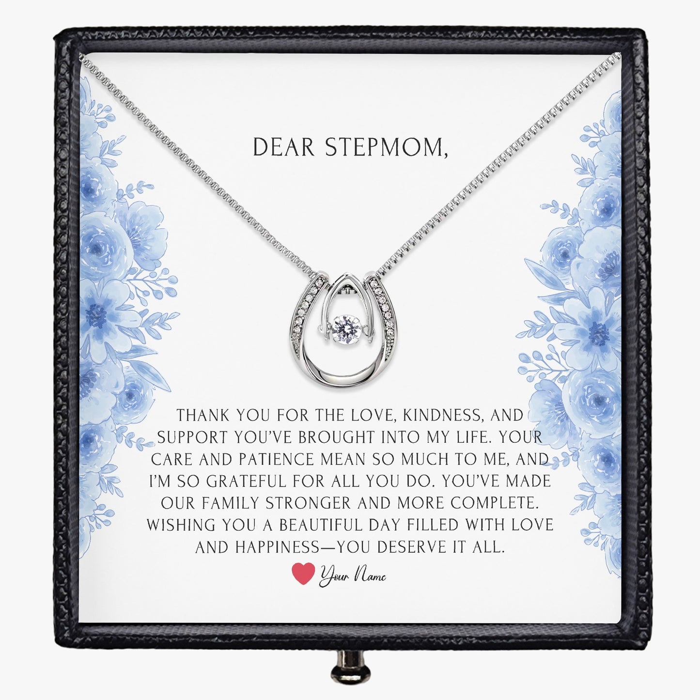 Horseshoe Necklace with Gift Box - To Step Mother - furevermama