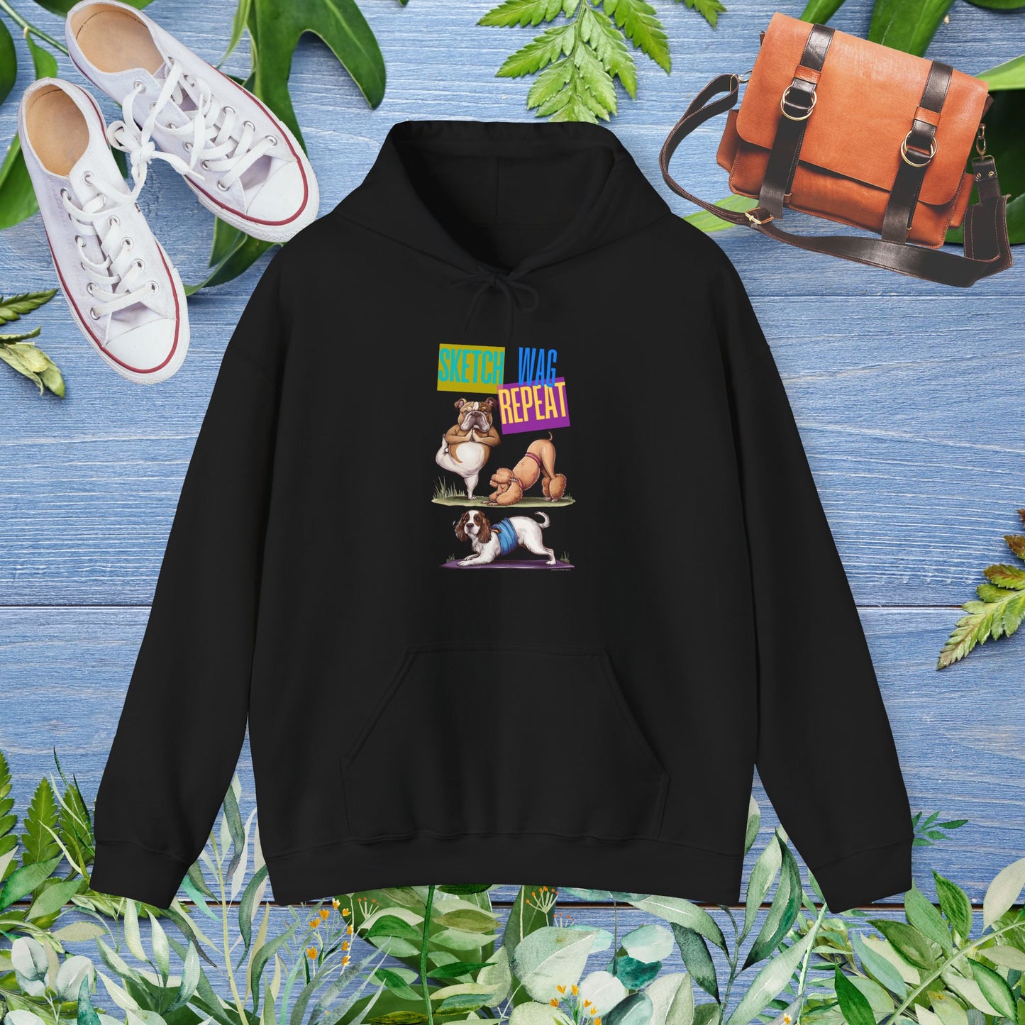 Sketch Wag Repeat Dog Lover Hoodie - furevermama