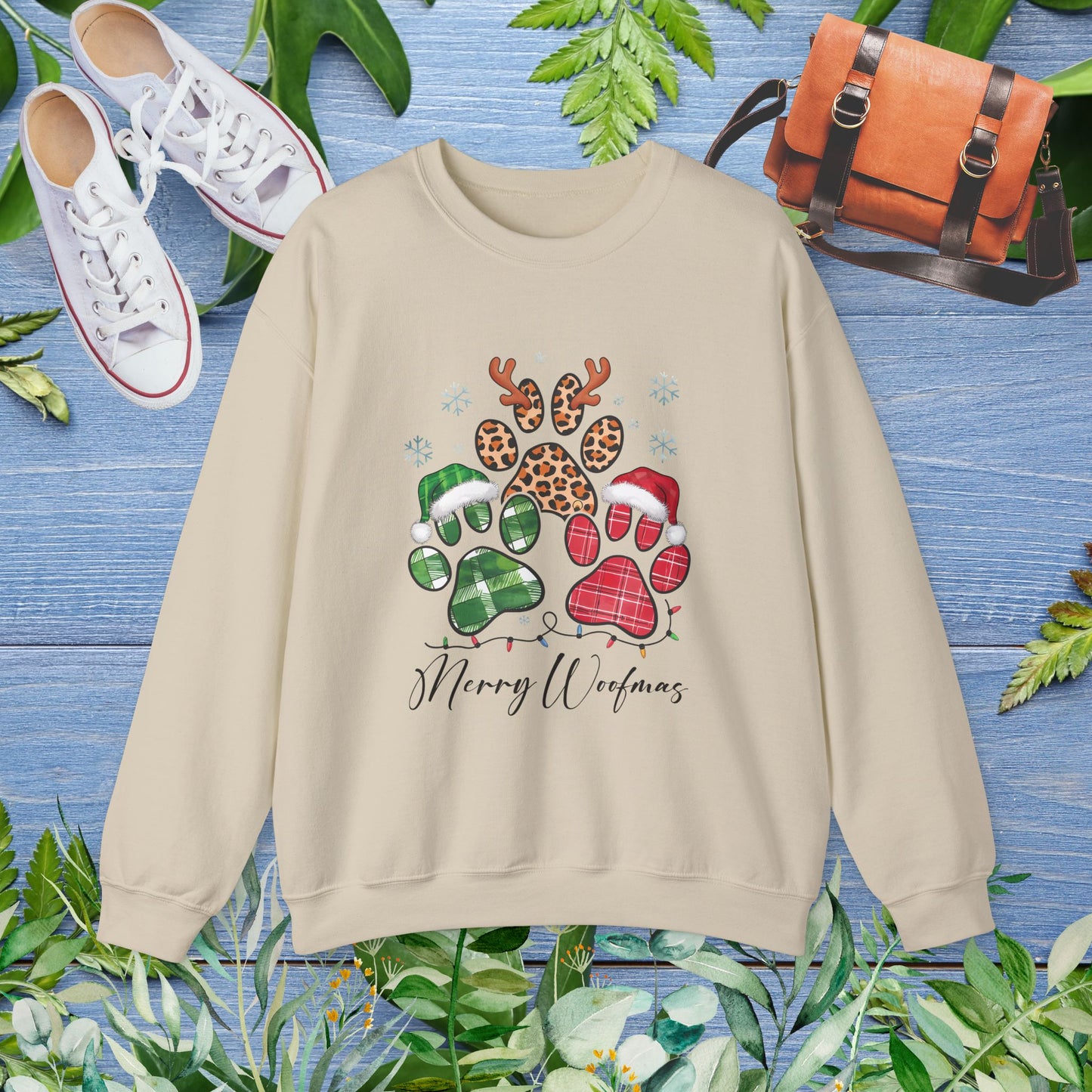 Merry Woofmas Pawprint Unisex Sweatshirt - furevermama