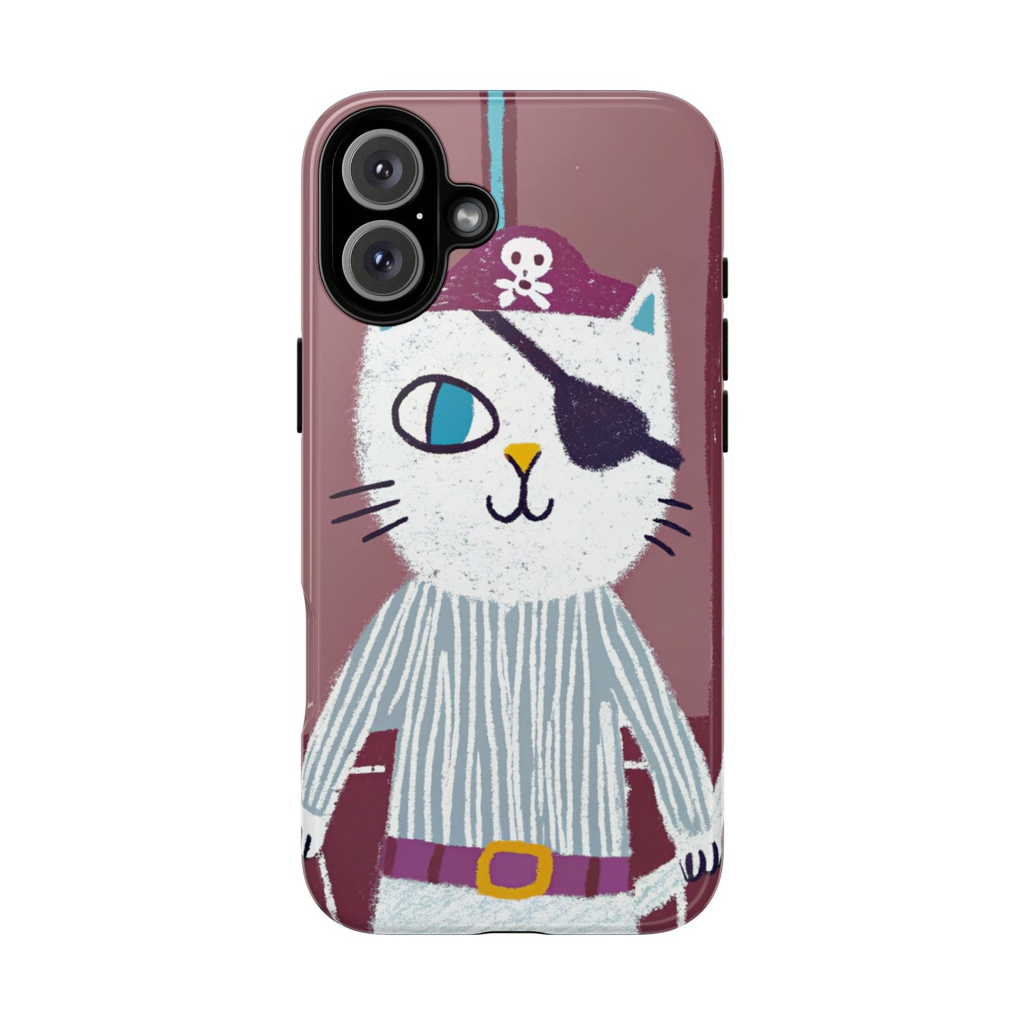 Phone Cases - Hand-Drawn Pirate Cat Design for Cat Lovers