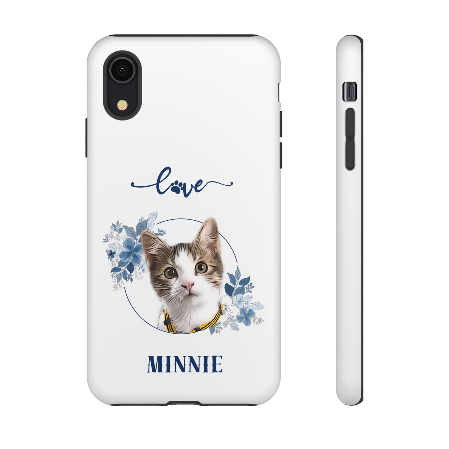 Custom Pet Portrait In Flower Circle Phone Case - furevermama