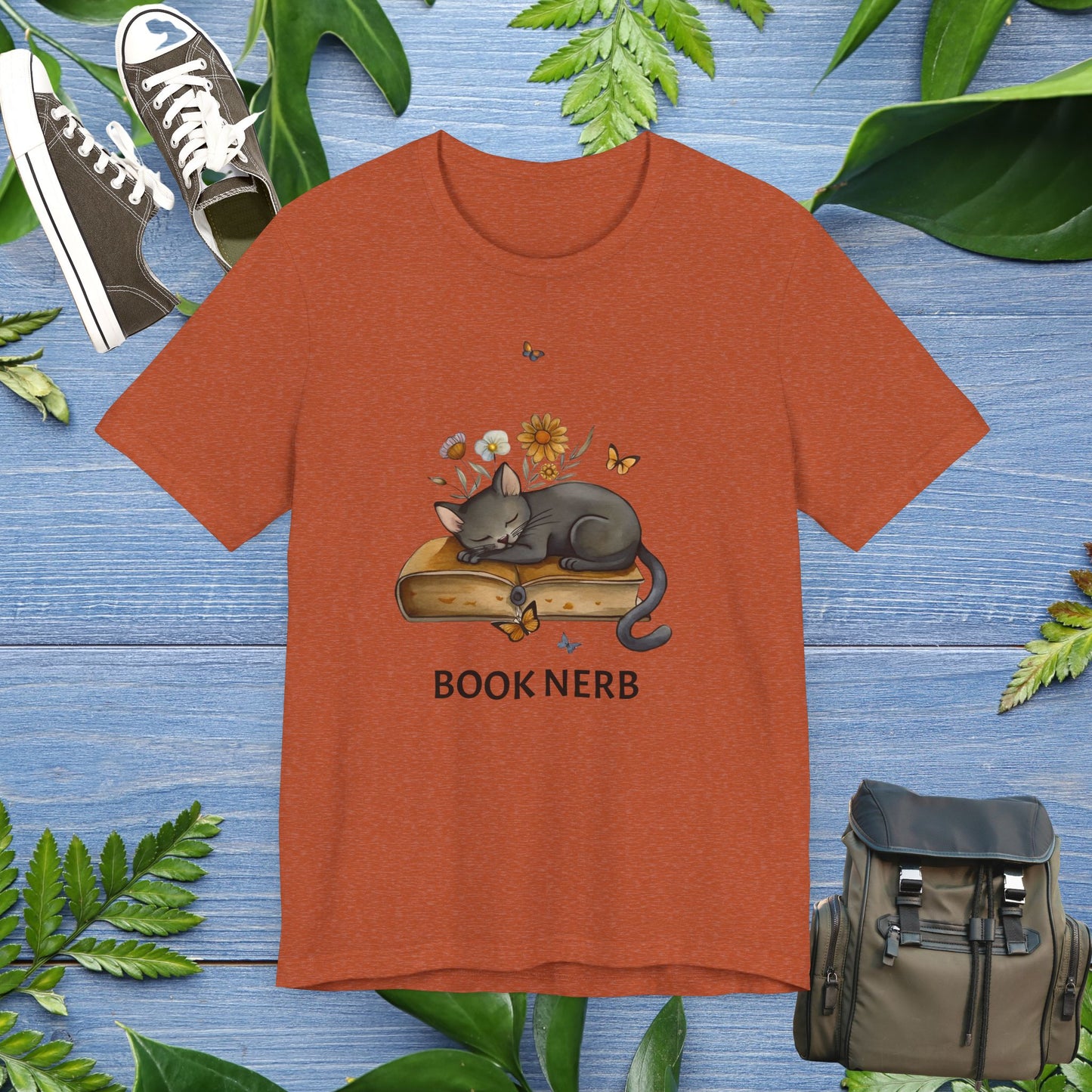 Cat The Book Nerb T-Shirt - furevermama