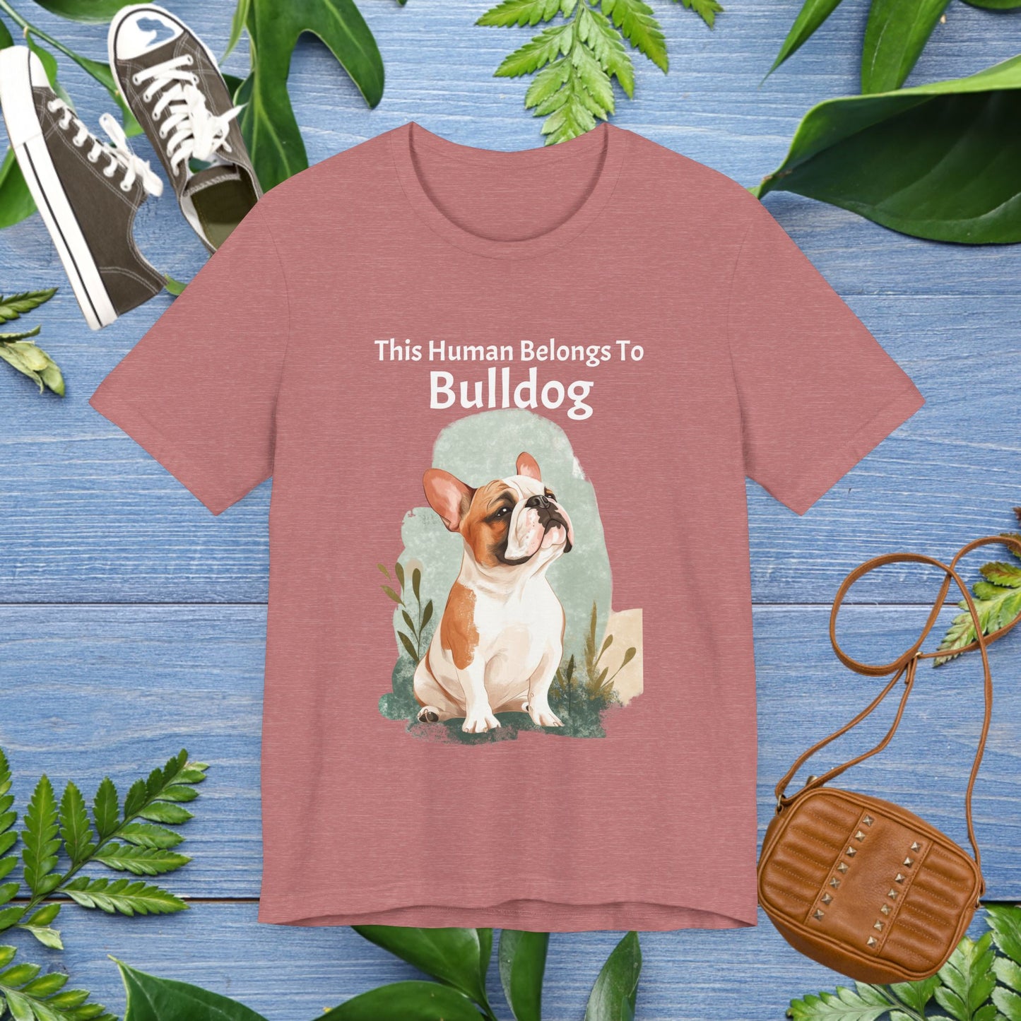 This Human Belongs To Bulldog Jersey Tee - furevermama