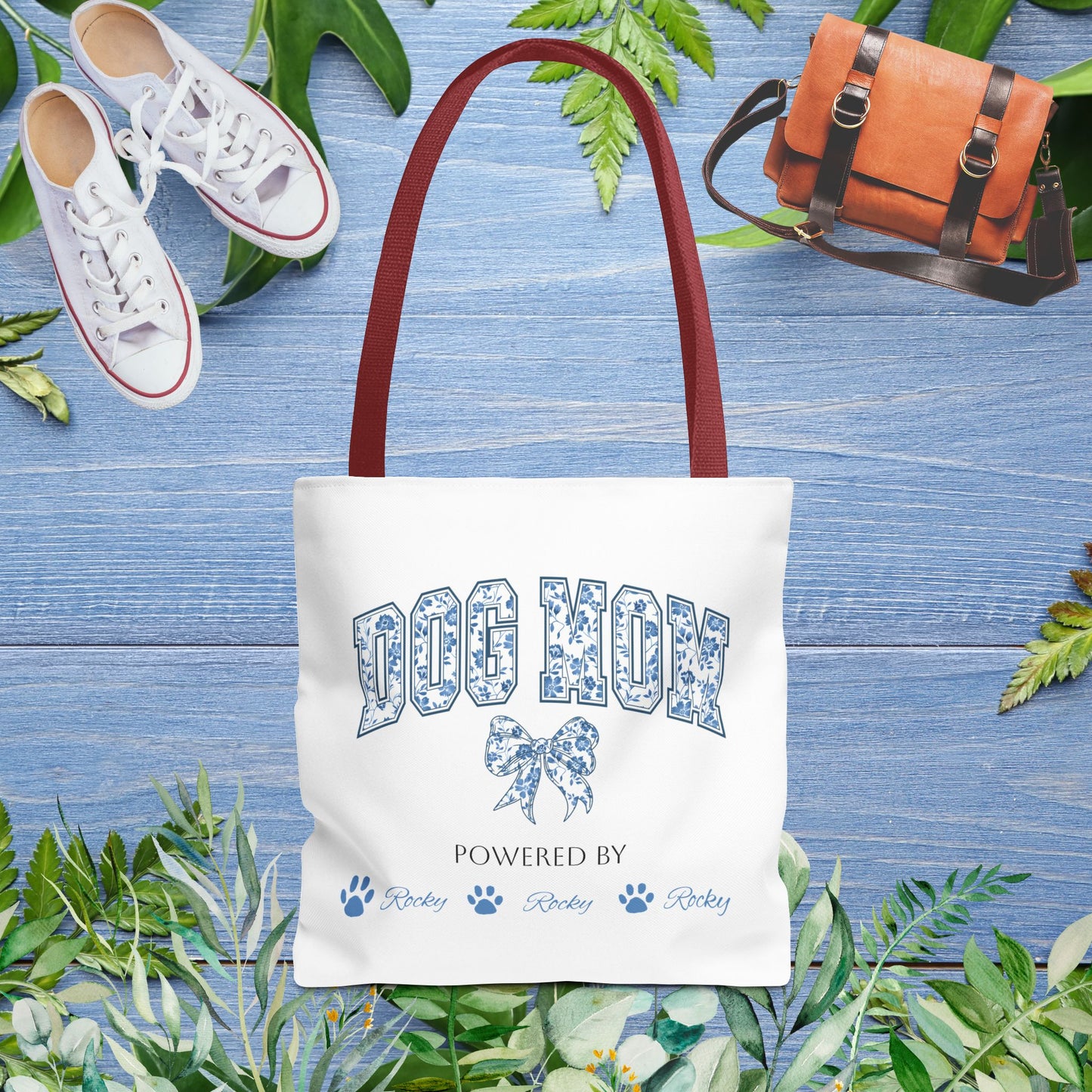 Personalised Dog Mom Powered by Dogs Tote Bag (Max 6 Dog Names) - furevermama