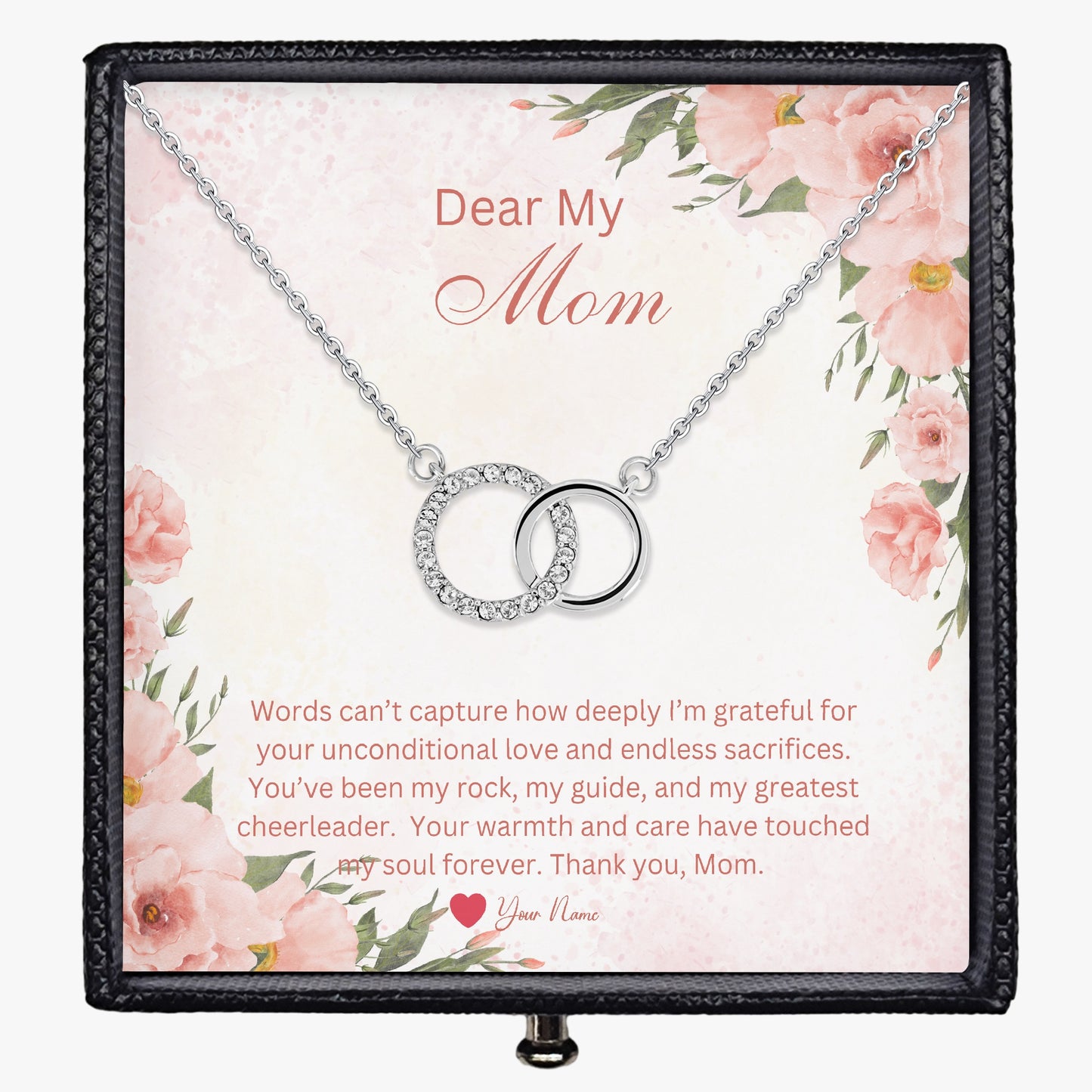 Interlocking Necklace For Mom - Custom Name On Message Card - furevermama