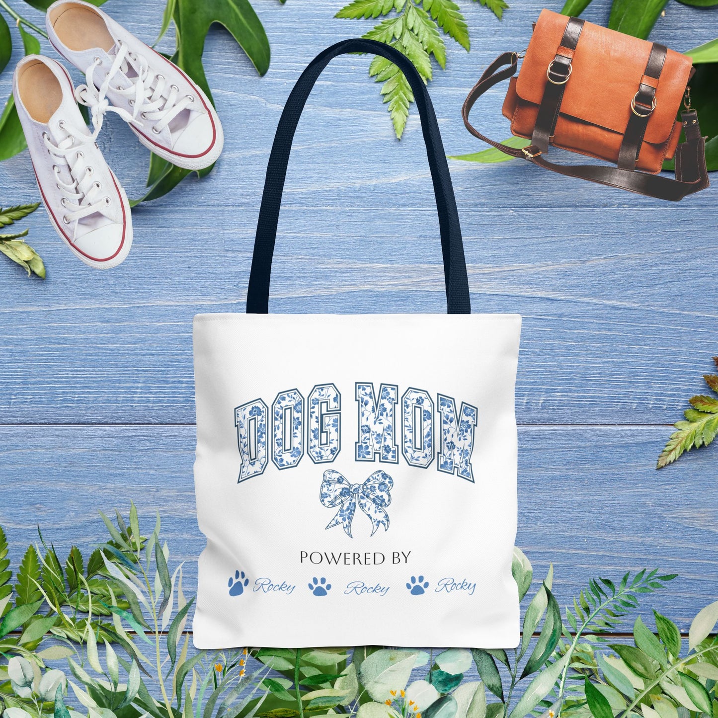 Personalised Dog Mom Powered by Dogs Tote Bag (Max 6 Dog Names) - furevermama