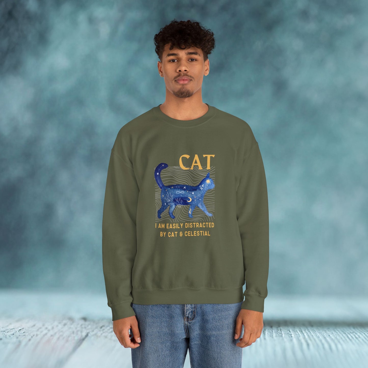 Cat and Celestial Crewneck Sweatshirt - furevermama