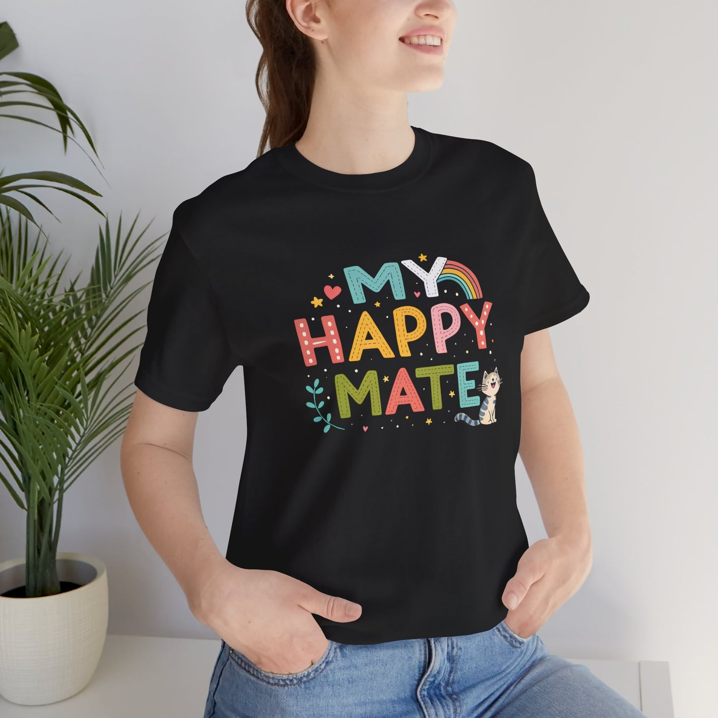 My Happy Mate Cat Graphic T-Shirt - furevermama