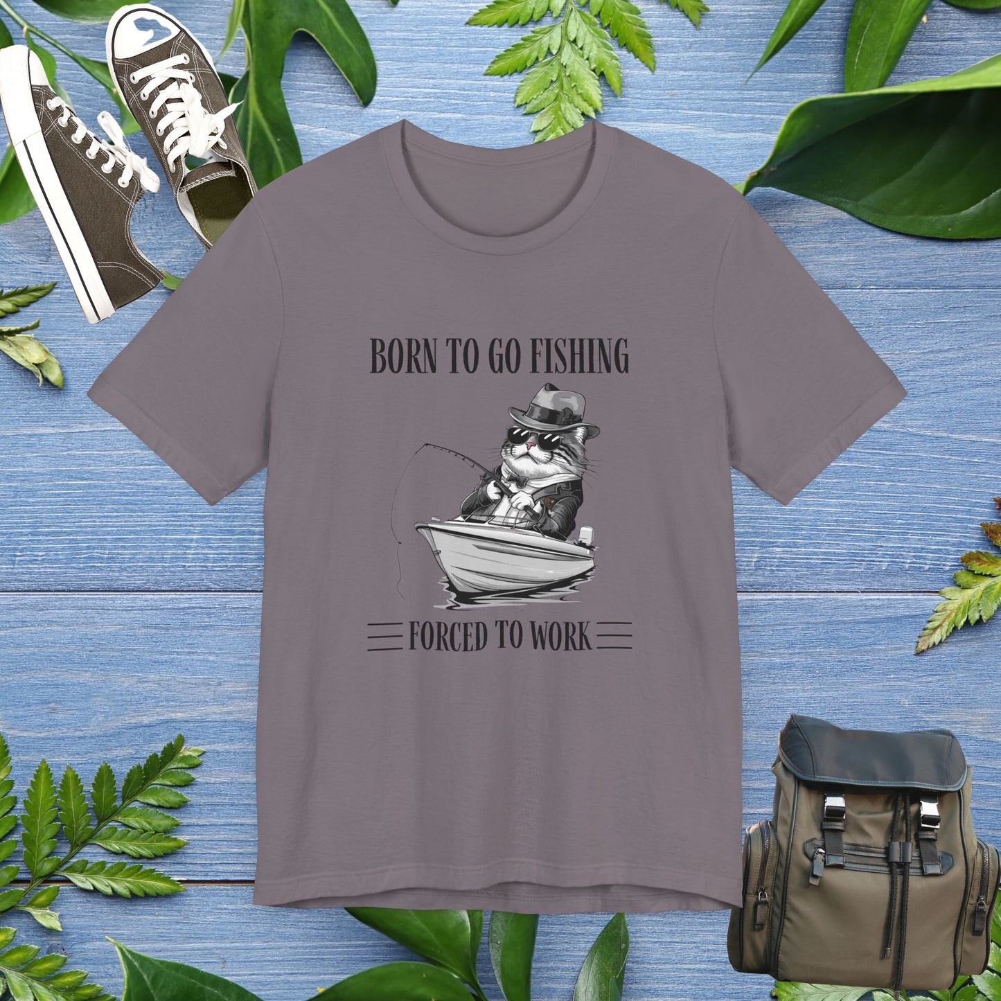 Born To Go Fishing T-Shirt, Cat Lover Fishing Lover T-Shirt - furevermama