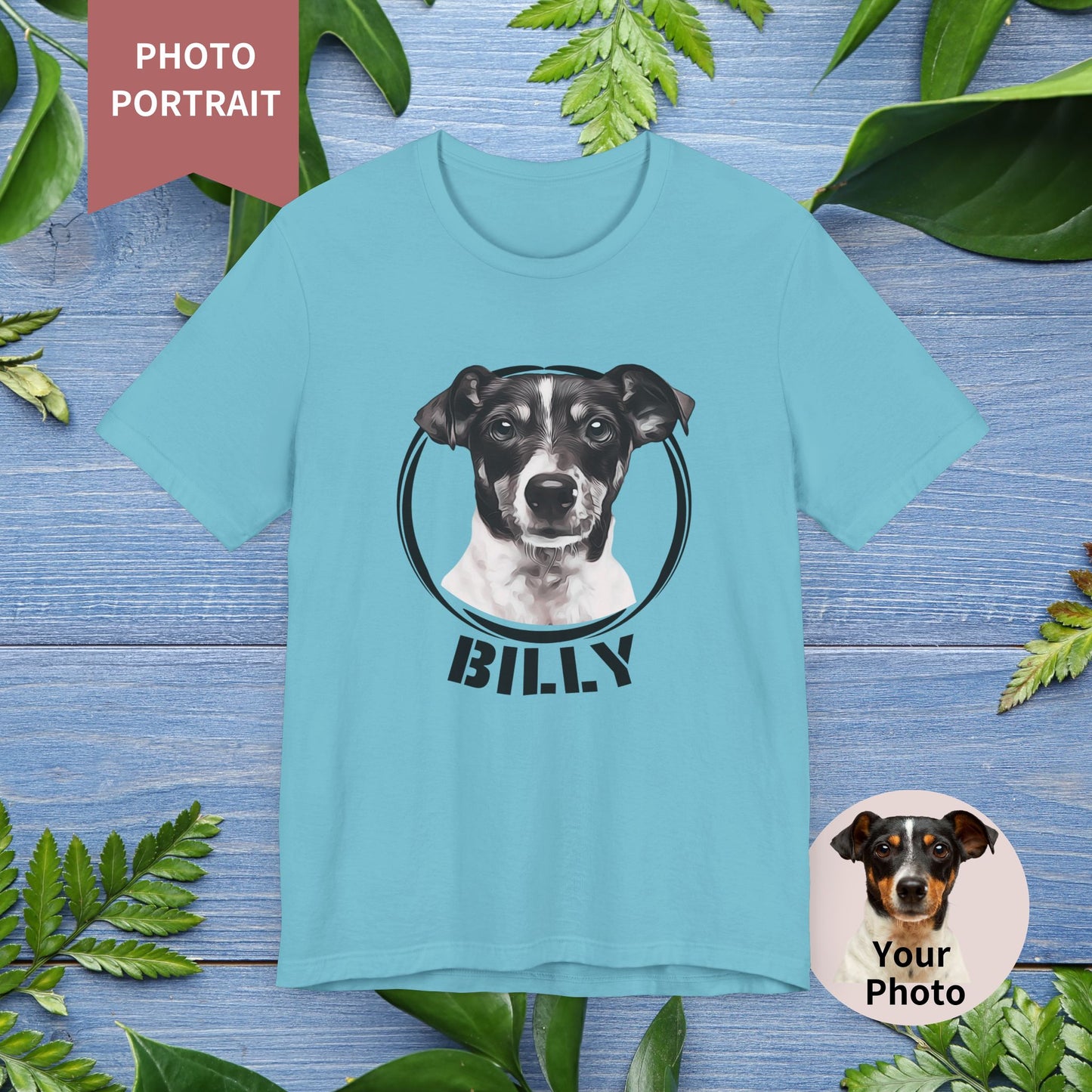 Custom Pet Portrait T-Shirt, Black and White - furevermama