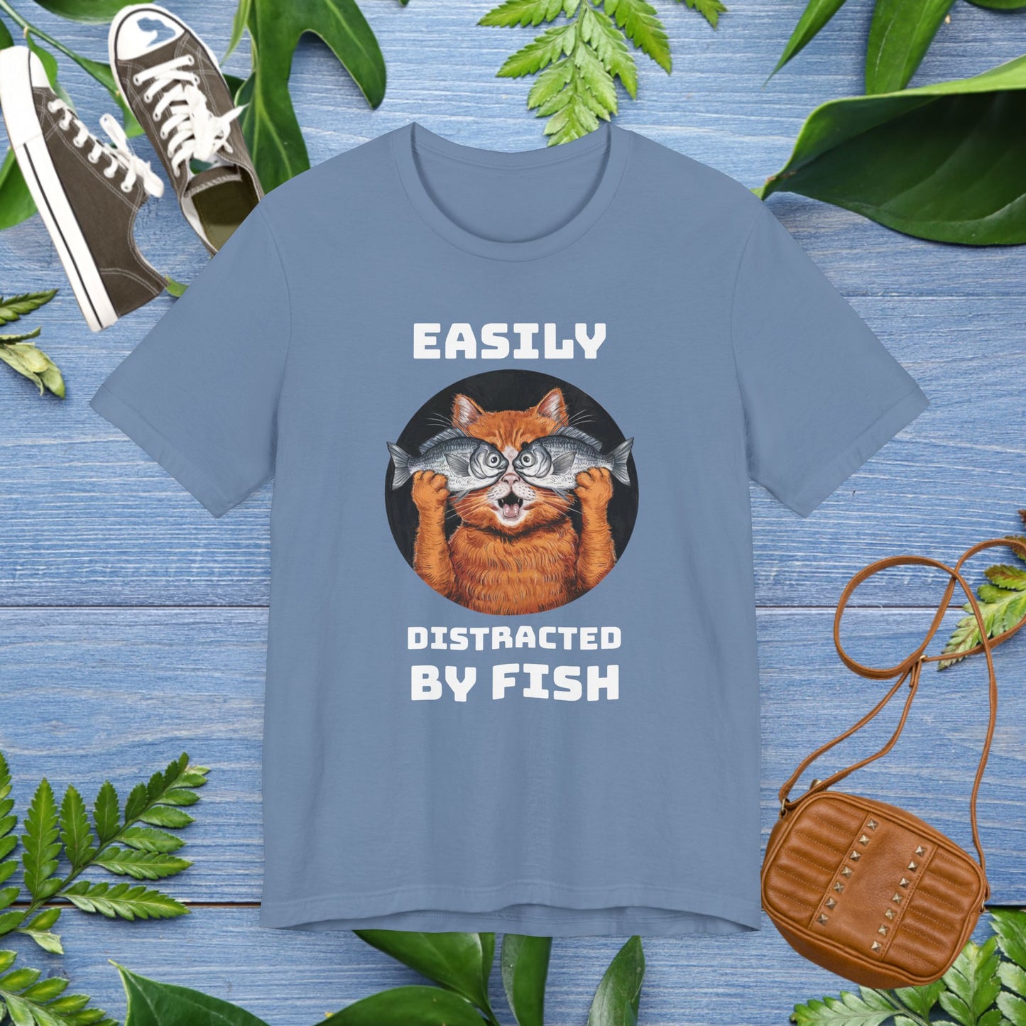Easily Distracted by Fish, Cat T-Shirt - furevermama