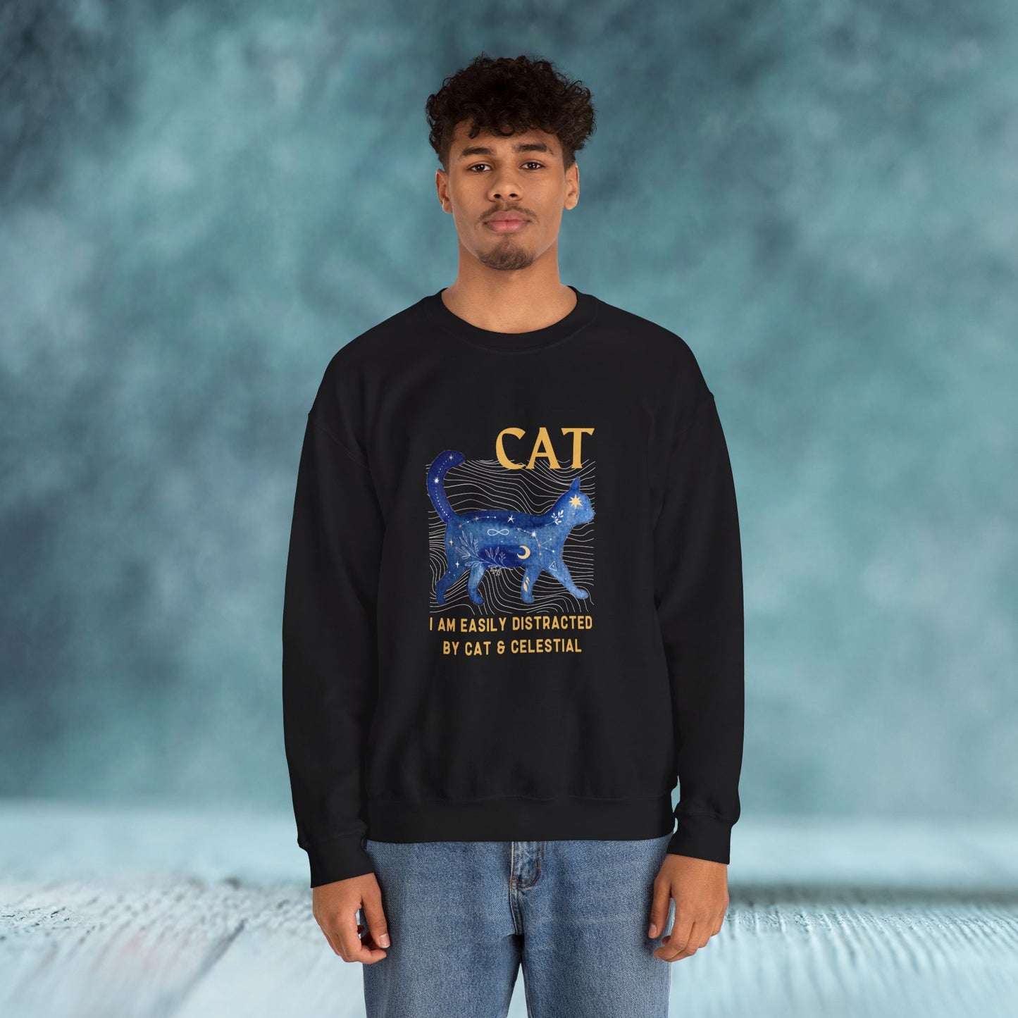Cat and Celestial Crewneck Sweatshirt - furevermama