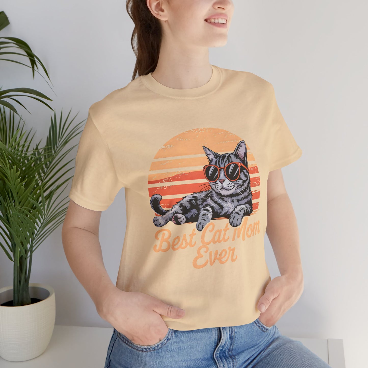 Best Cat Mom Ever Unisex Jersey Tee - Cute Cat Graphic T-Shirt