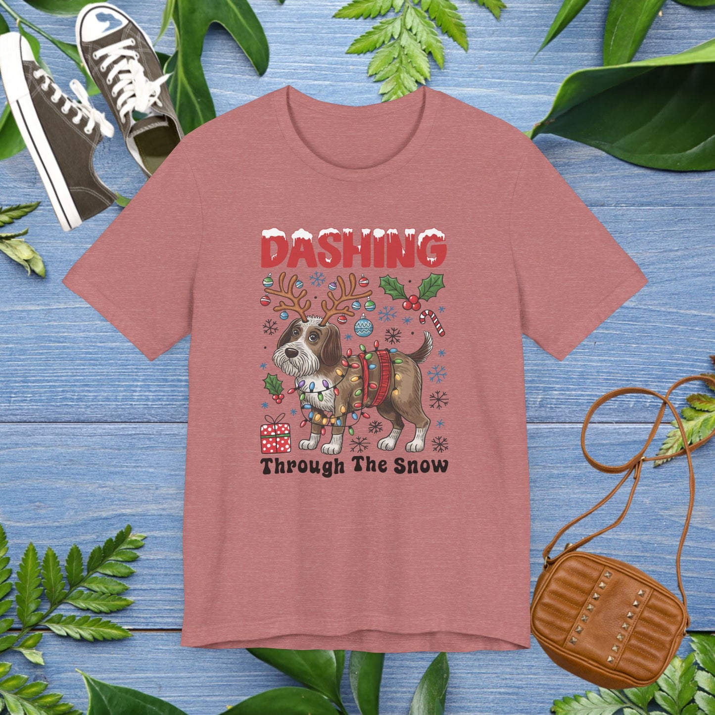 Dashing Through the Snow Dog Unisex T-Shirt - furevermama