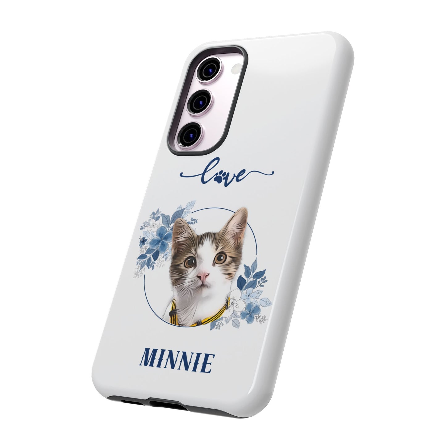 Custom Pet Portrait In Flower Circle Phone Case - furevermama