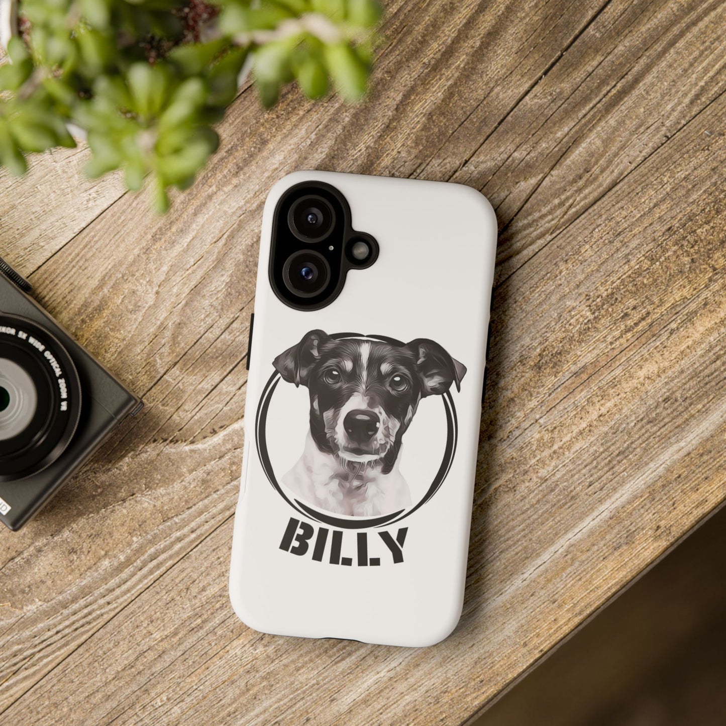 Custom Pet Portrait Phone Case, Black and White - furevermama