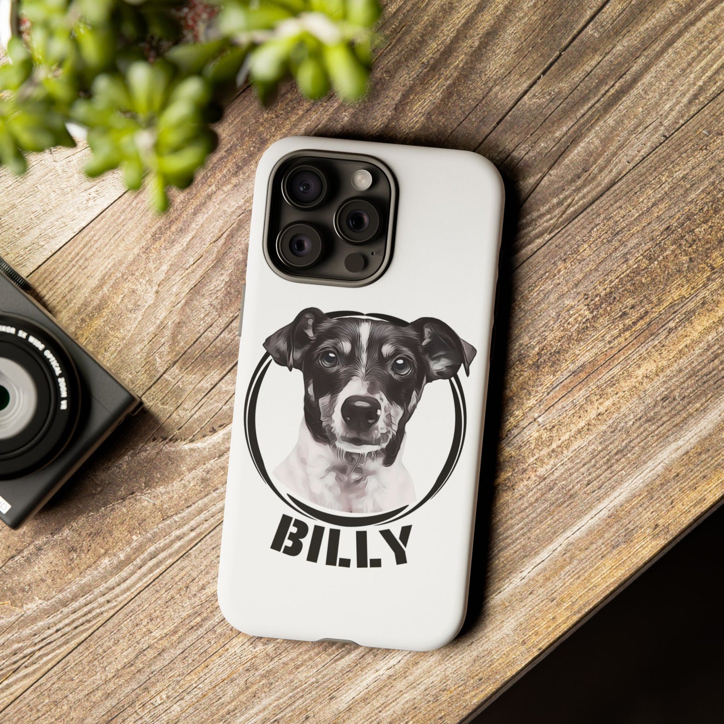 Custom Pet Portrait Phone Case, Black and White - furevermama