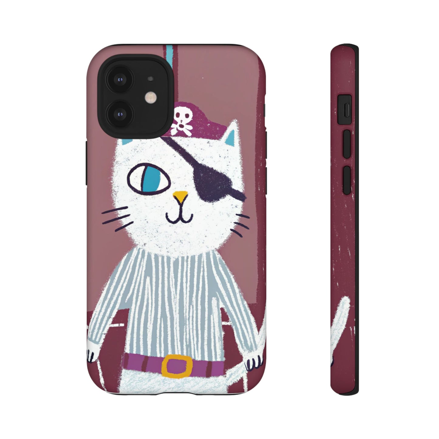 Phone Cases - Hand-Drawn Pirate Cat Design for Cat Lovers