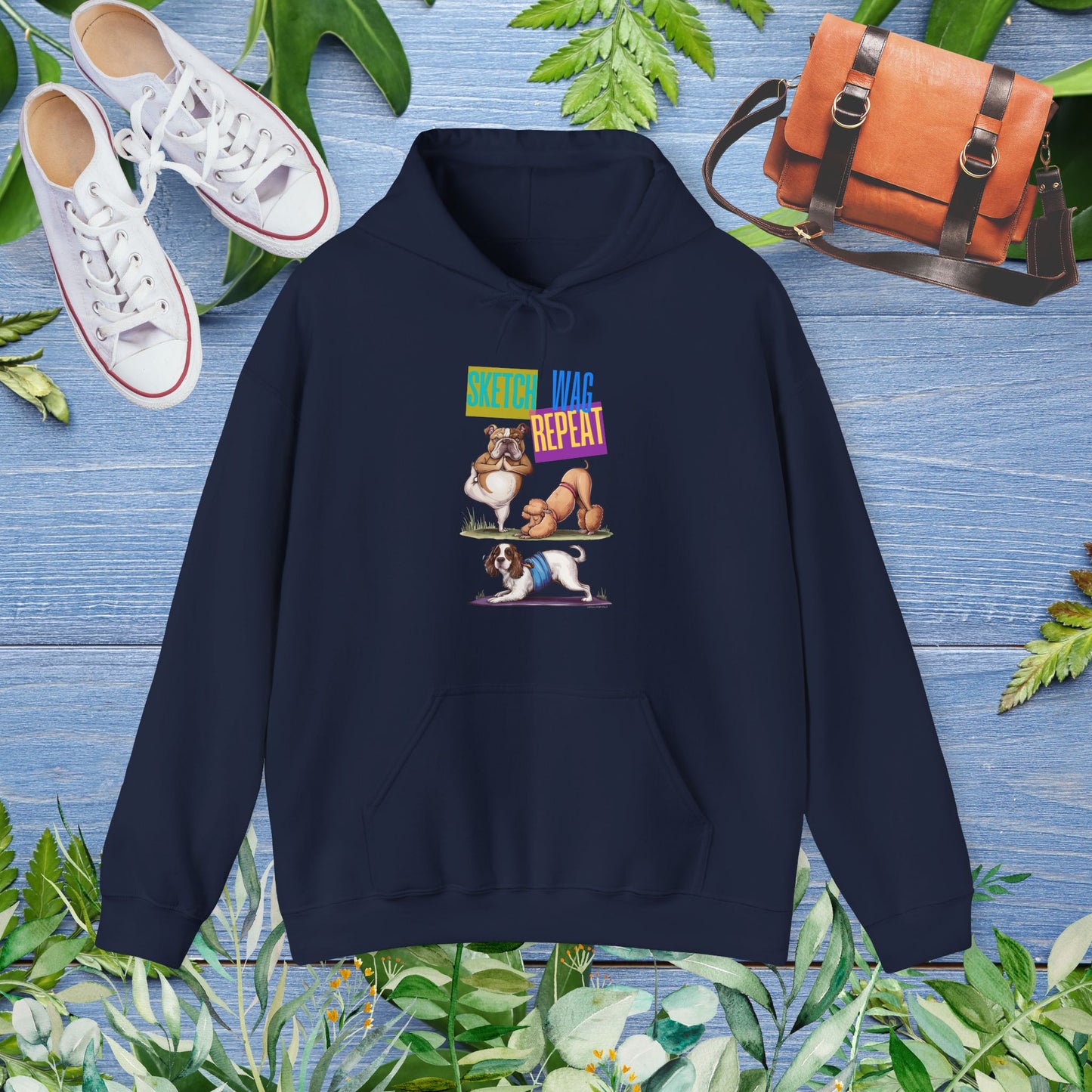 Sketch Wag Repeat Dog Lover Hoodie - furevermama