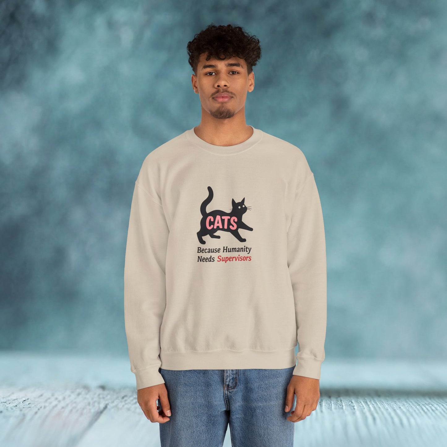 Cat Unisex Sweatshirt - Humanity Needs Supervisors - furevermama