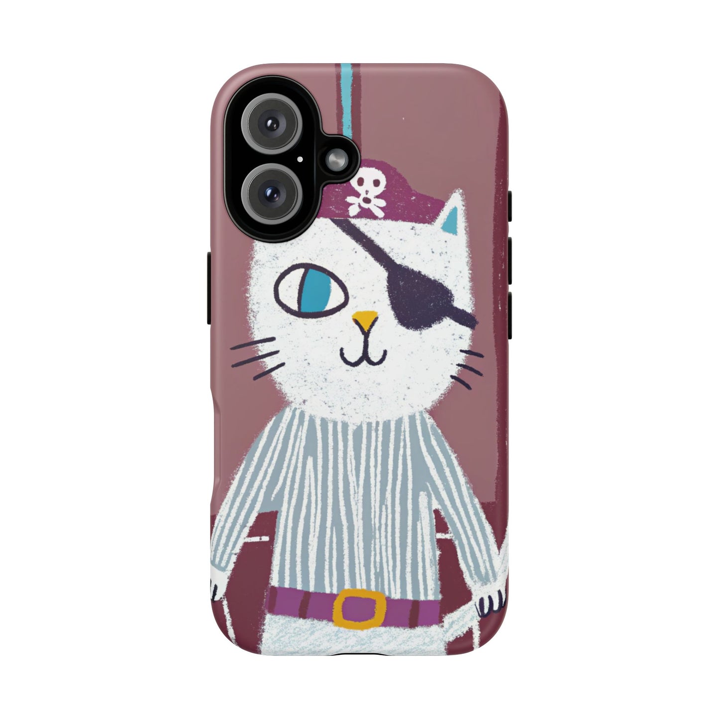 Phone Cases - Hand-Drawn Pirate Cat Design for Cat Lovers