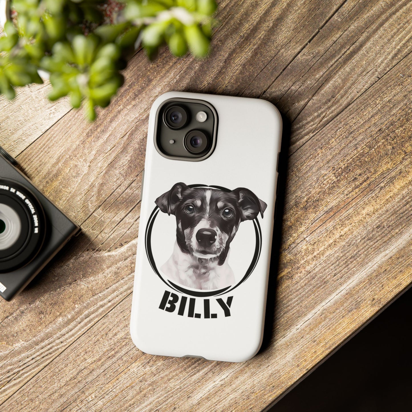 Custom Pet Portrait Phone Case, Black and White - furevermama