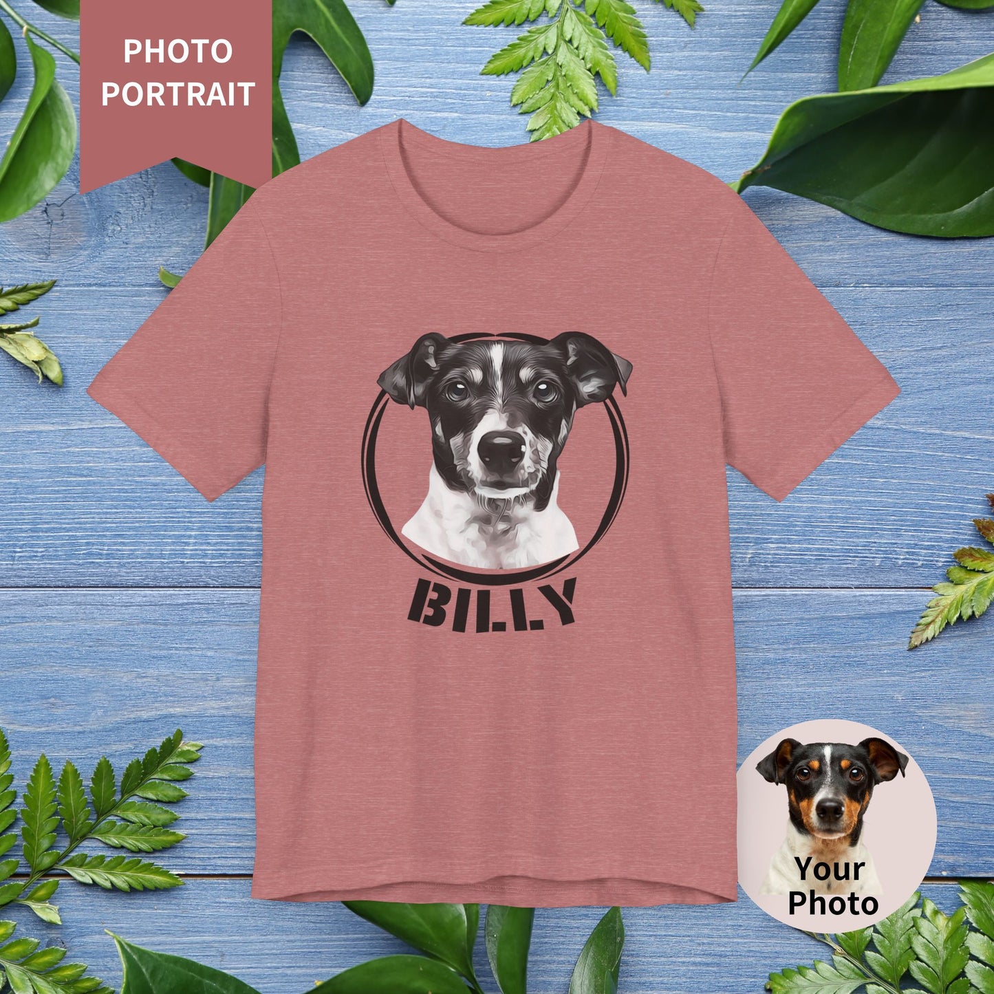 Custom Pet Portrait T-Shirt, Black and White - furevermama