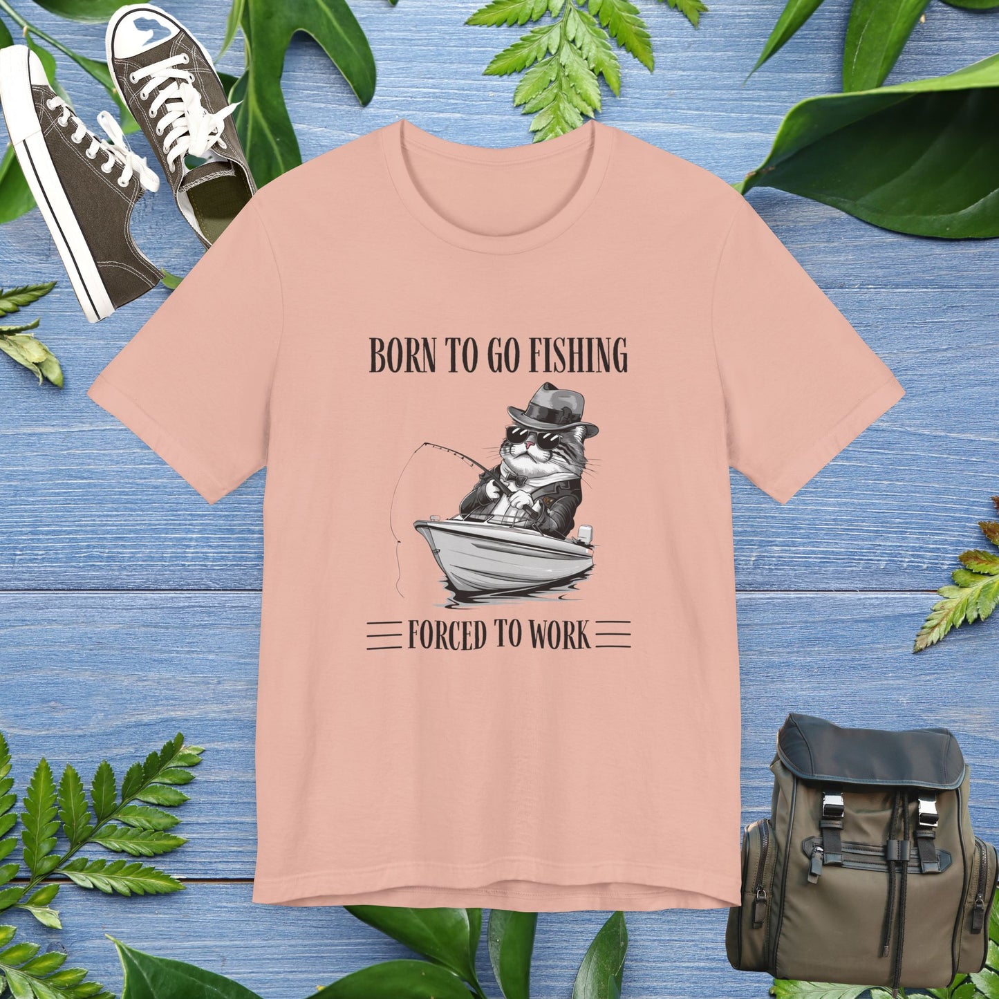 Born To Go Fishing T-Shirt, Cat Lover Fishing Lover T-Shirt - furevermama