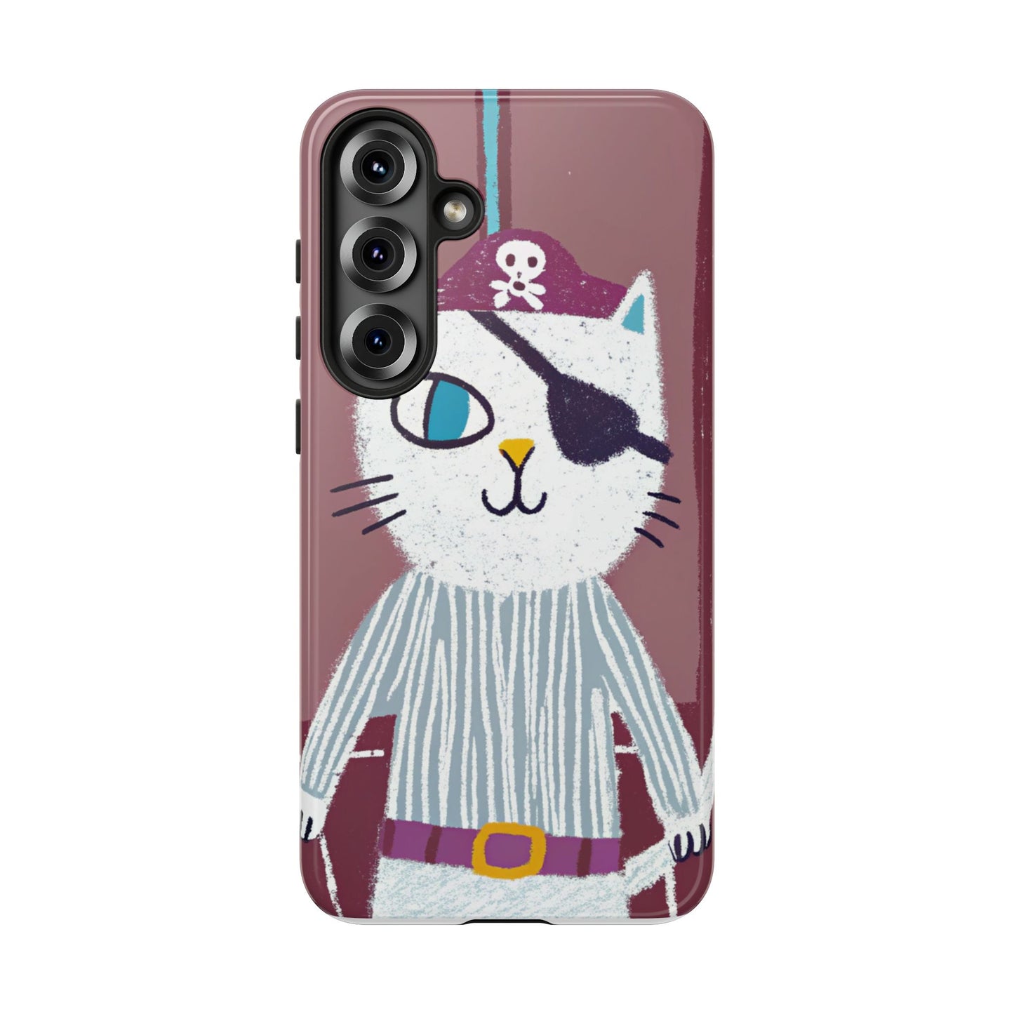 Phone Cases - Hand-Drawn Pirate Cat Design for Cat Lovers