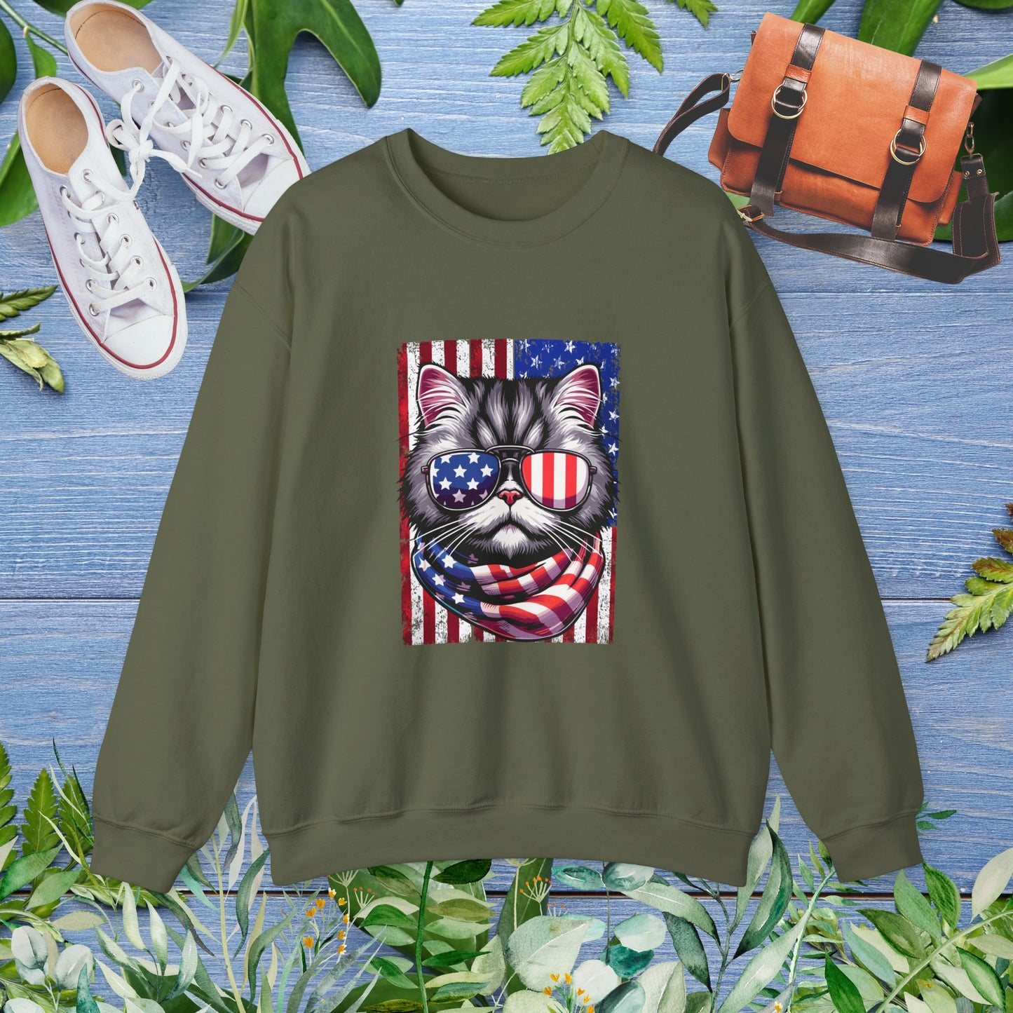 Patriotic Cat Unisex Sweatshirt - furevermama