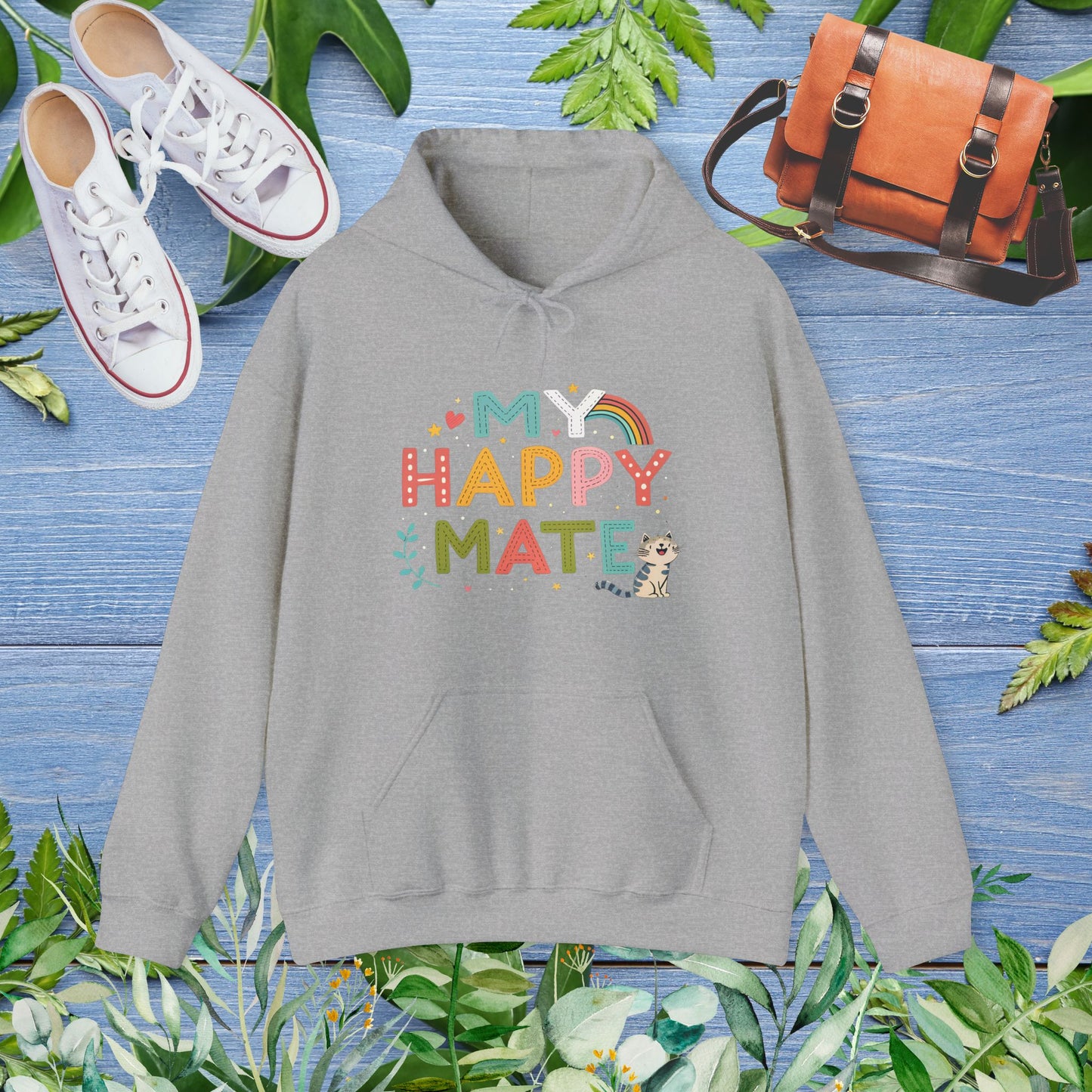 My Happy Mate Cat Graphic Hoodie - furevermama