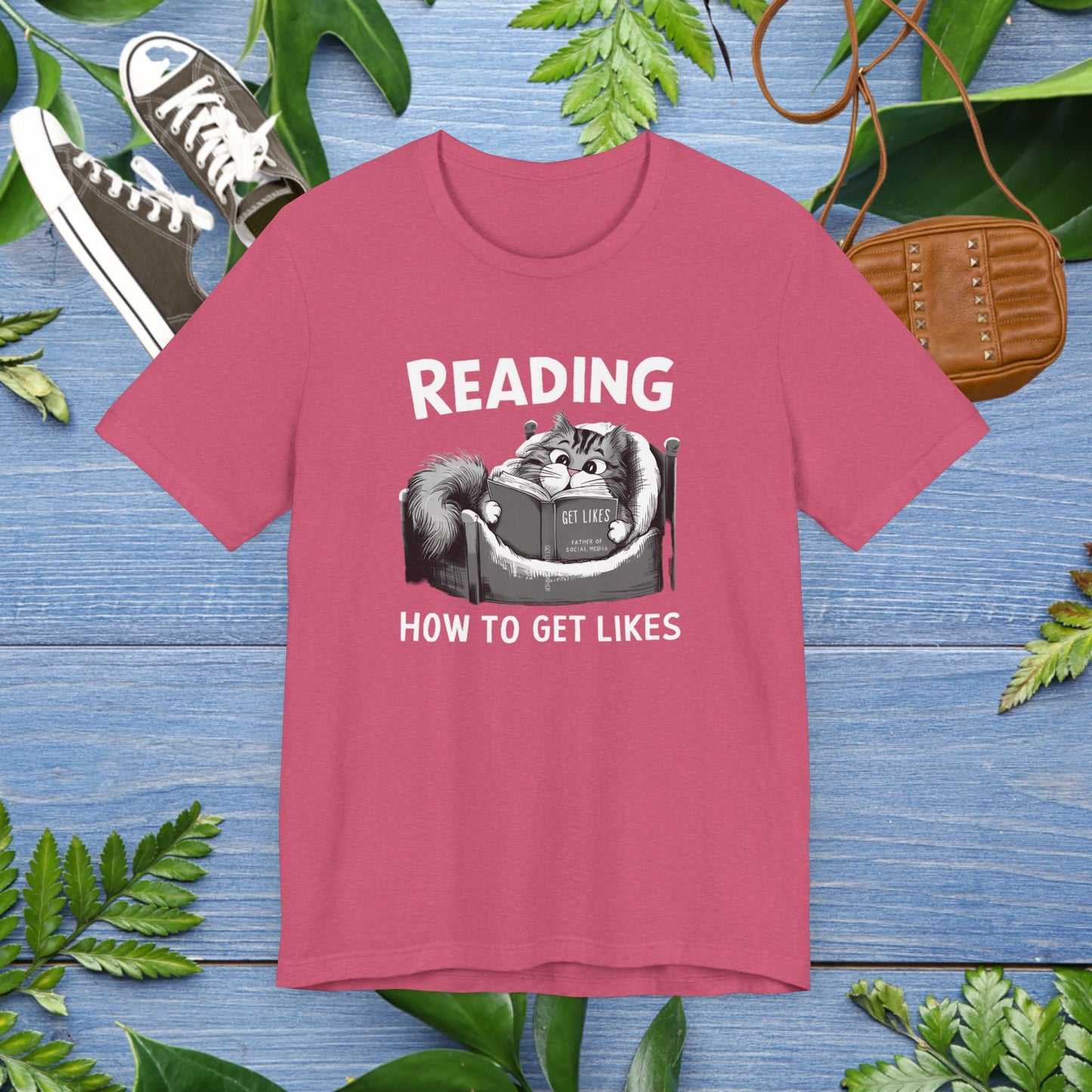 Cat Reading How To Get Likes Unisex Jersey Short Sleeve Tee - furevermama