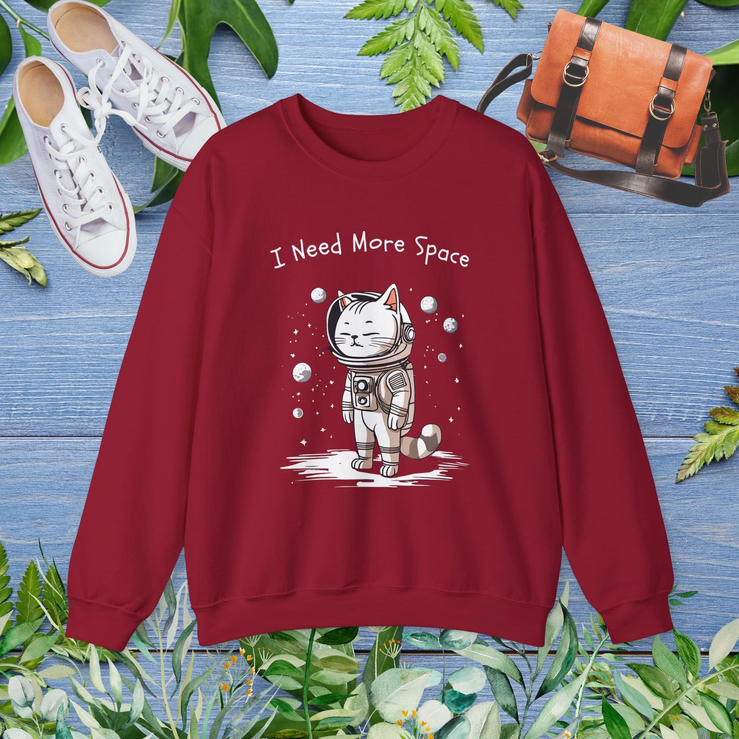Space Cat Unisex Heavy Blend Crewneck Sweatshirt - furevermama