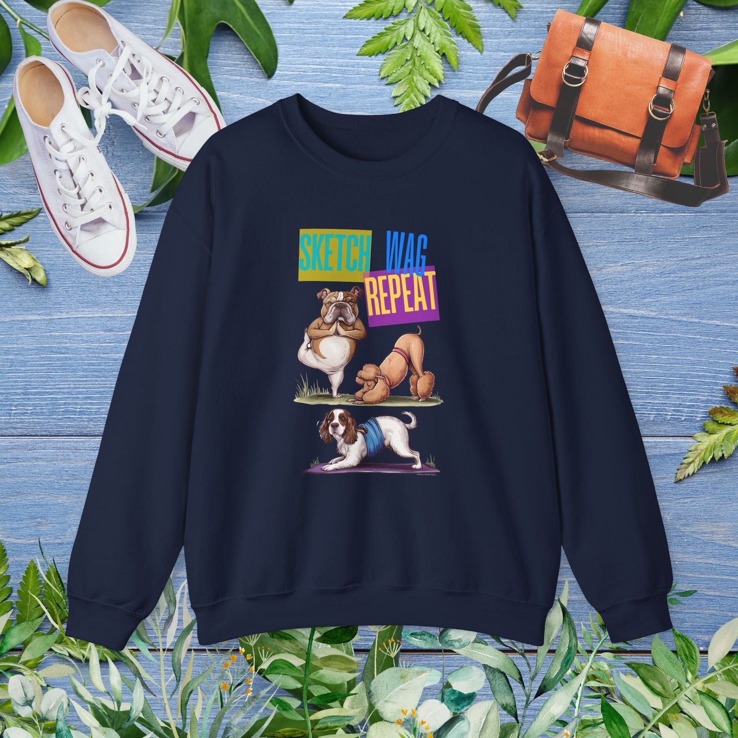 Sketch Wag Repeat Dog Lover Sweatshirt - furevermama