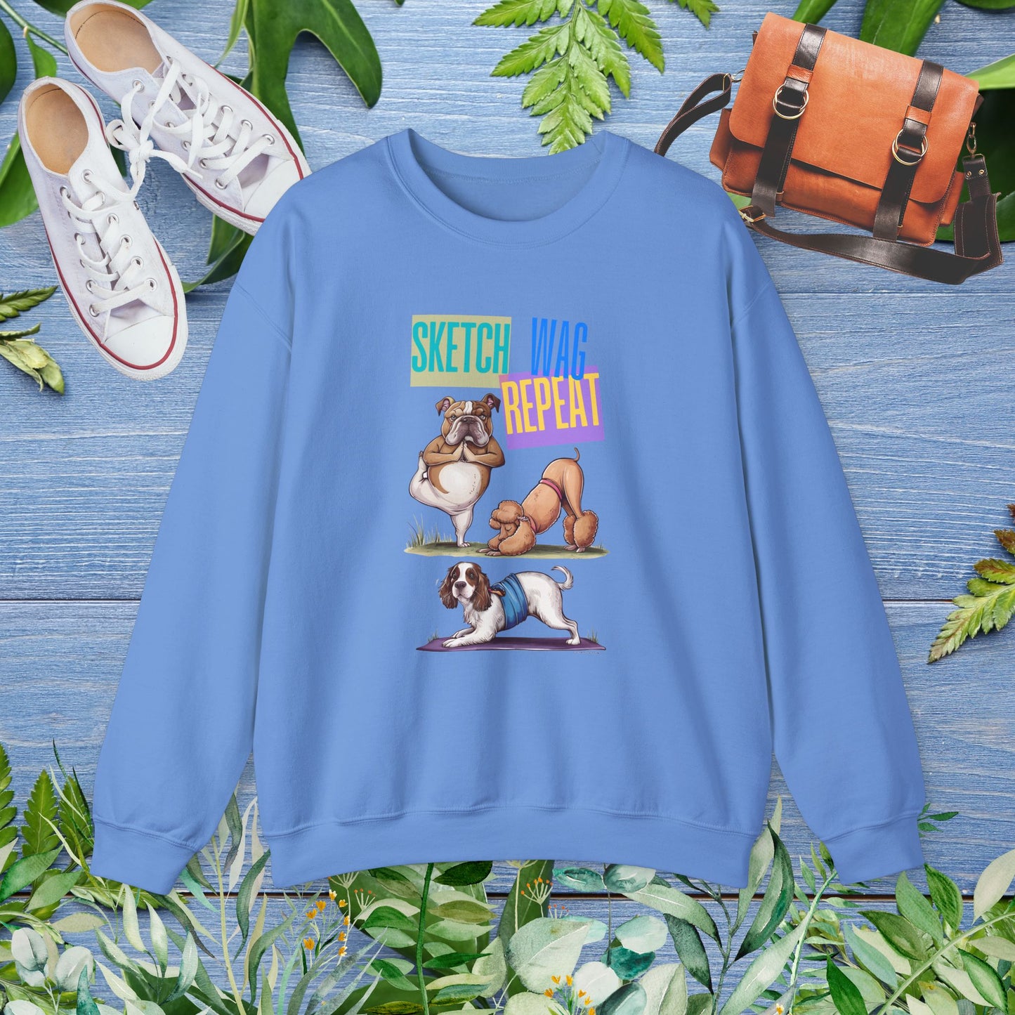 Sketch Wag Repeat Dog Lover Sweatshirt - furevermama