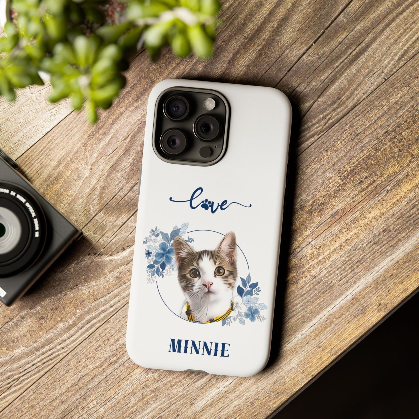 Custom Pet Portrait In Flower Circle Phone Case - furevermama