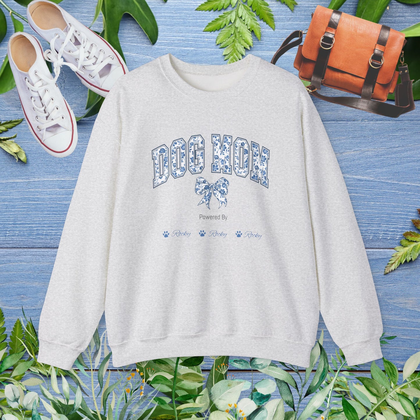 Dog Mom Powered by Dogs Crewneck Sweatshirt - furevermama