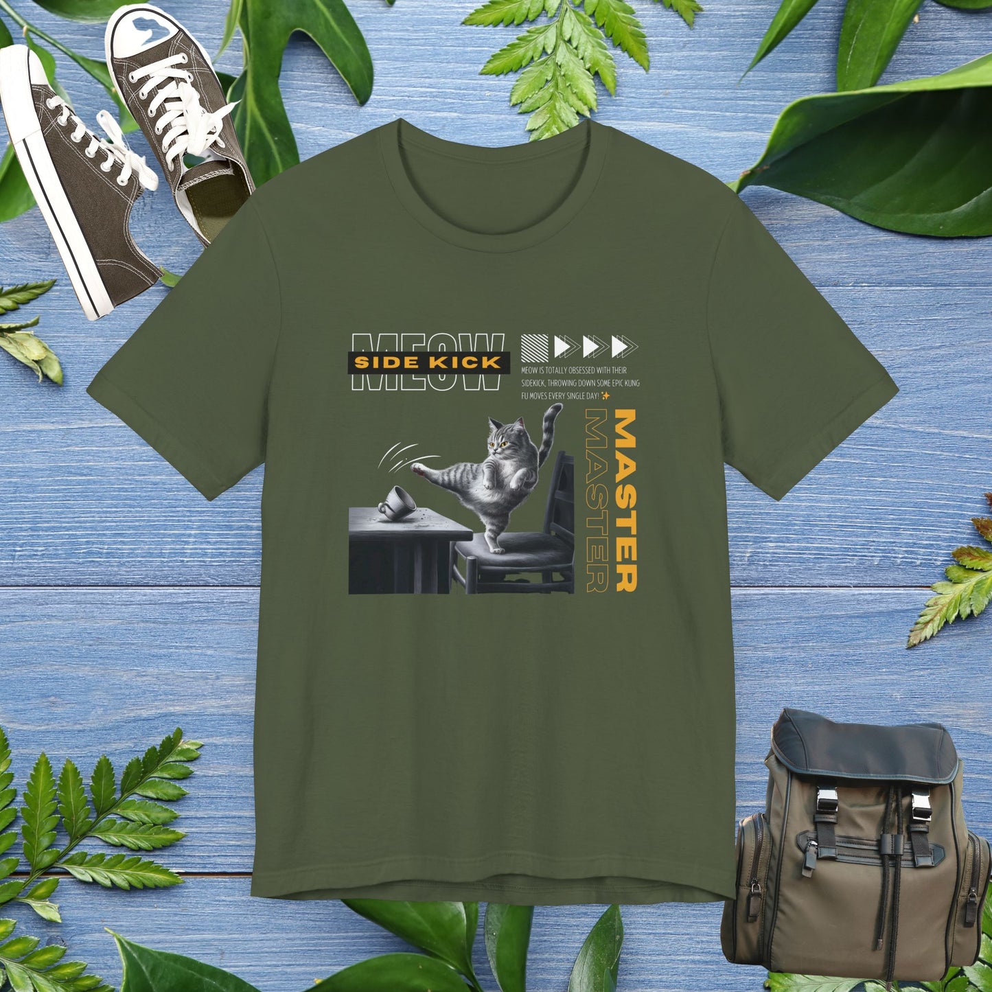Meow Side Kick Unisex T-Shirt - furevermama