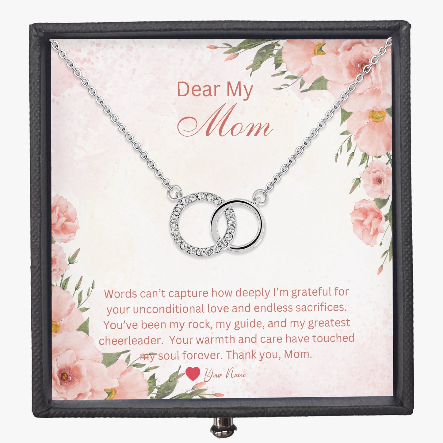 Interlocking Necklace For Mom - Custom Name On Message Card - furevermama