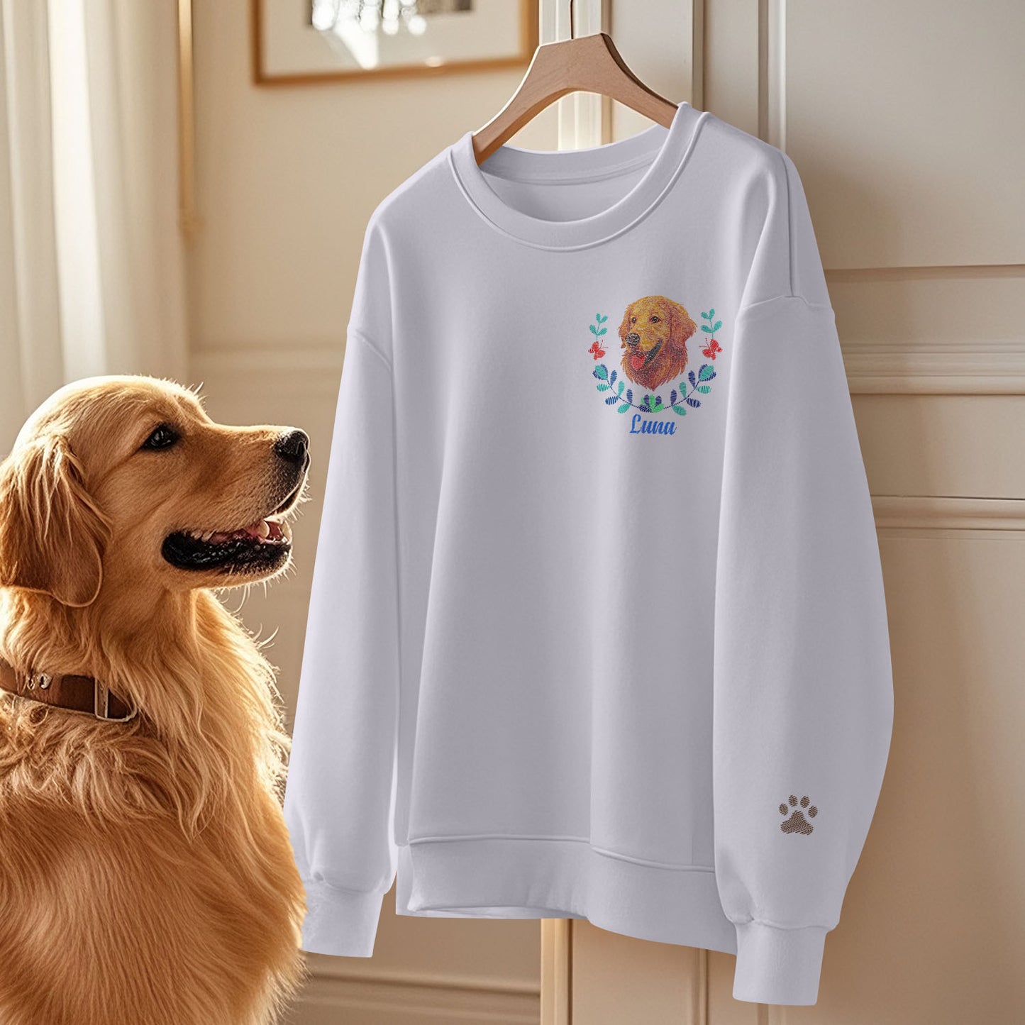 Custom Pet Embroidered Sweatshirt