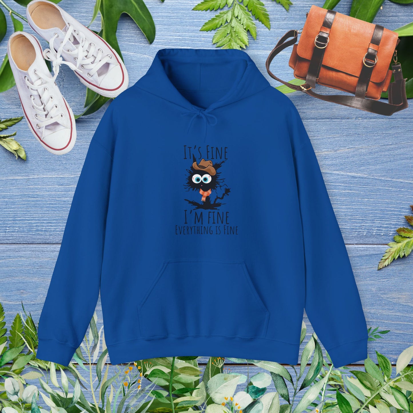 Everything Is Fine Meowdy Hoodie - furevermama